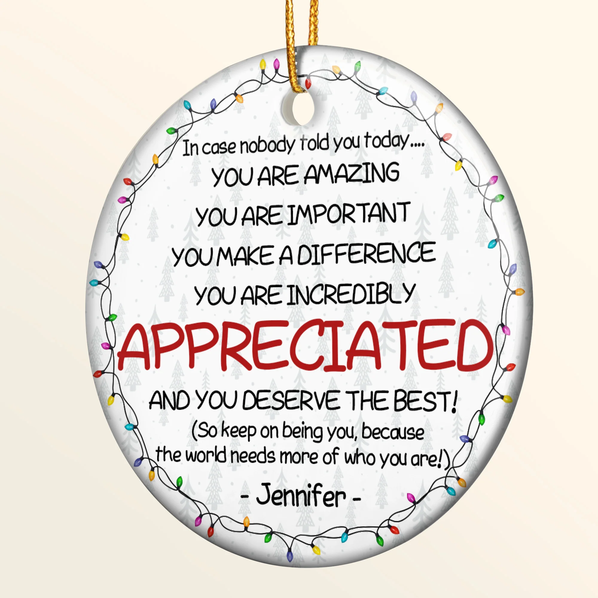 Thank You Gifts For Boss, Coworkers, Friends - You Are Amazing - Personalized Ceramic Ornament - Image 7