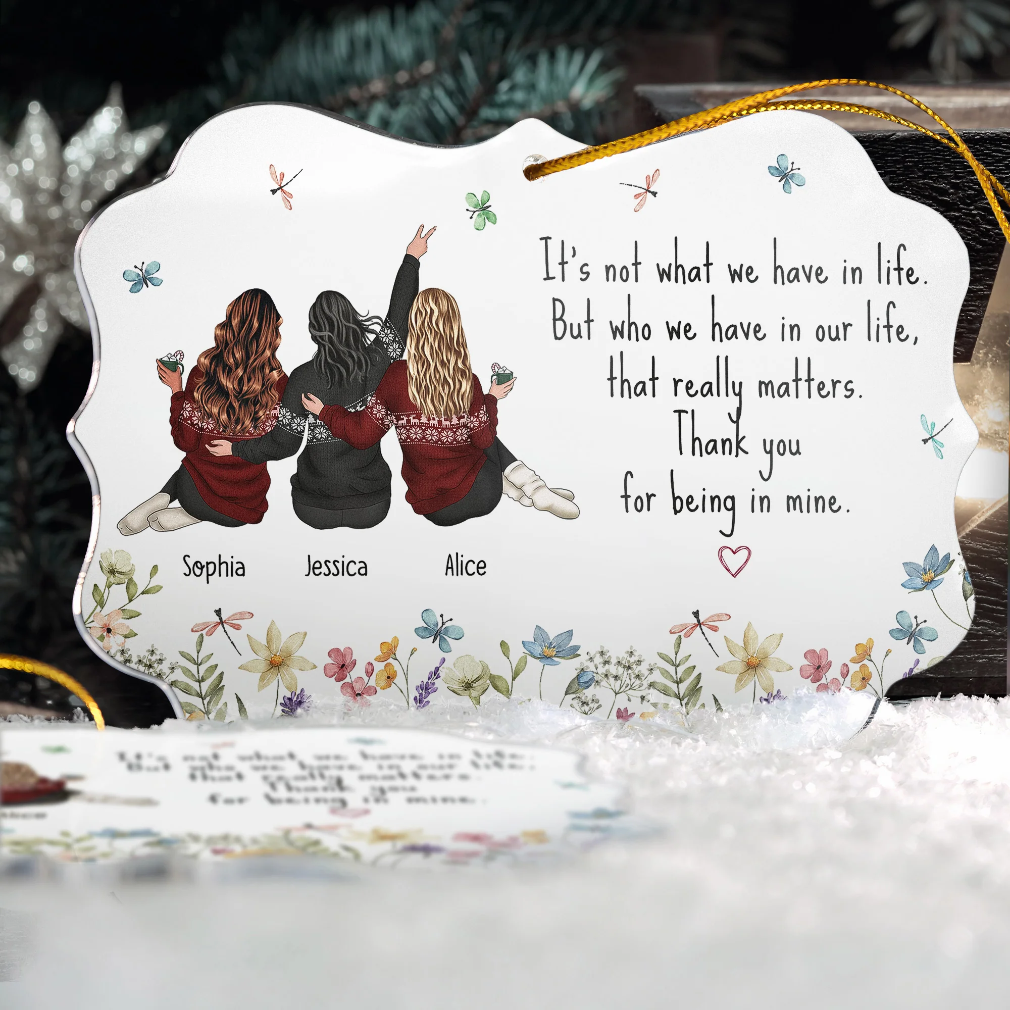 Thank You Gifts For Friends, Family, Mom & Daughters, Coworkers - Personalized Acrylic Ornament - Image 2