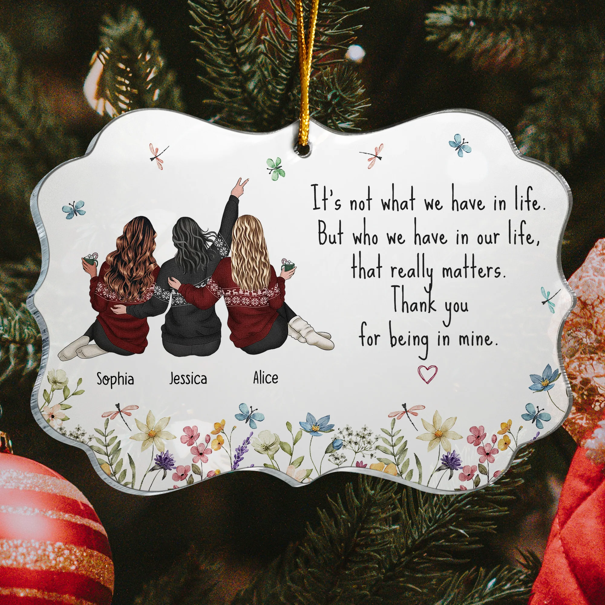 Thank You Gifts For Friends, Family, Mom & Daughters, Coworkers - Personalized Acrylic Ornament - Image 3