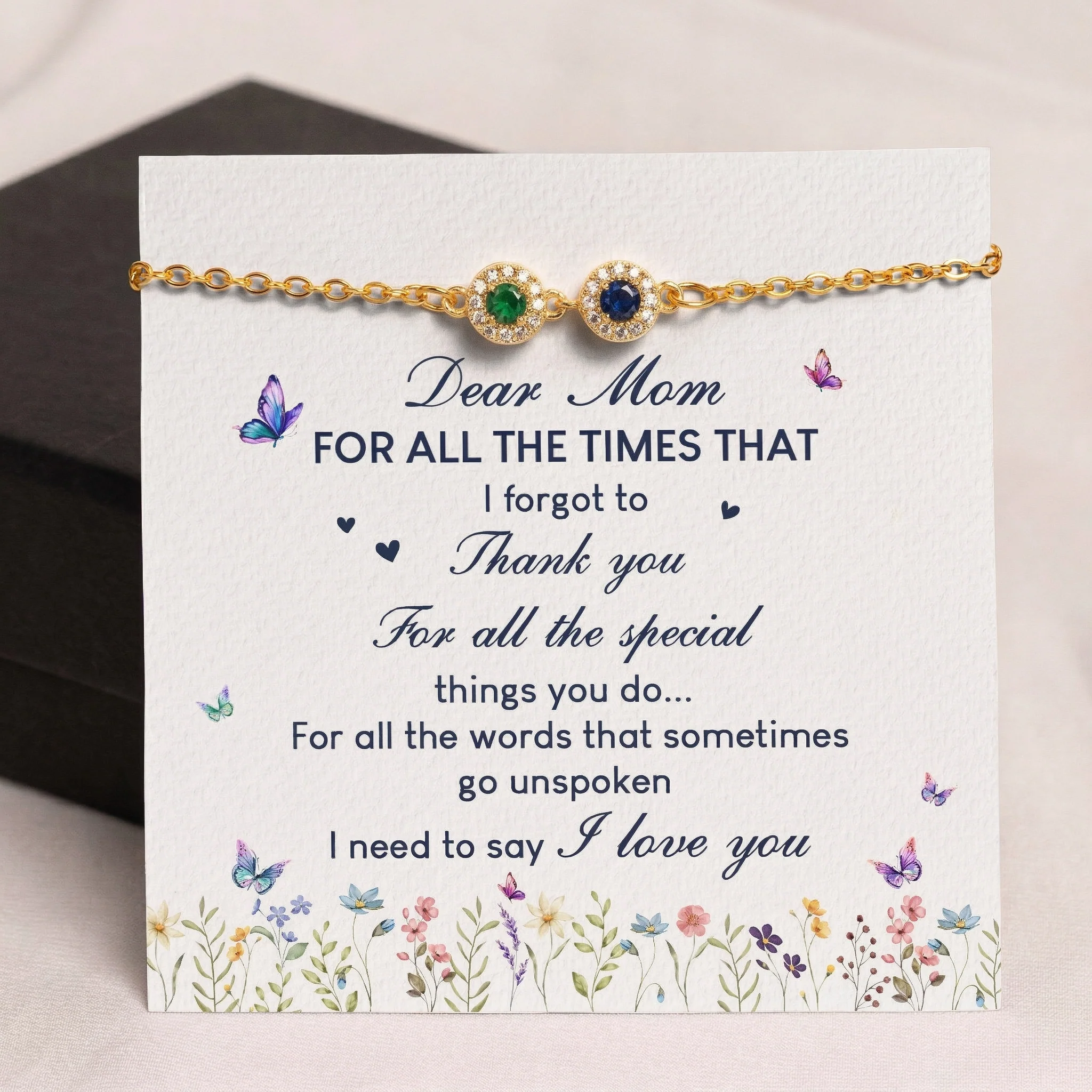 Thank You Mom Gift Mother's Day Gift For Her Custom Birthstone - Personalized Bracelet