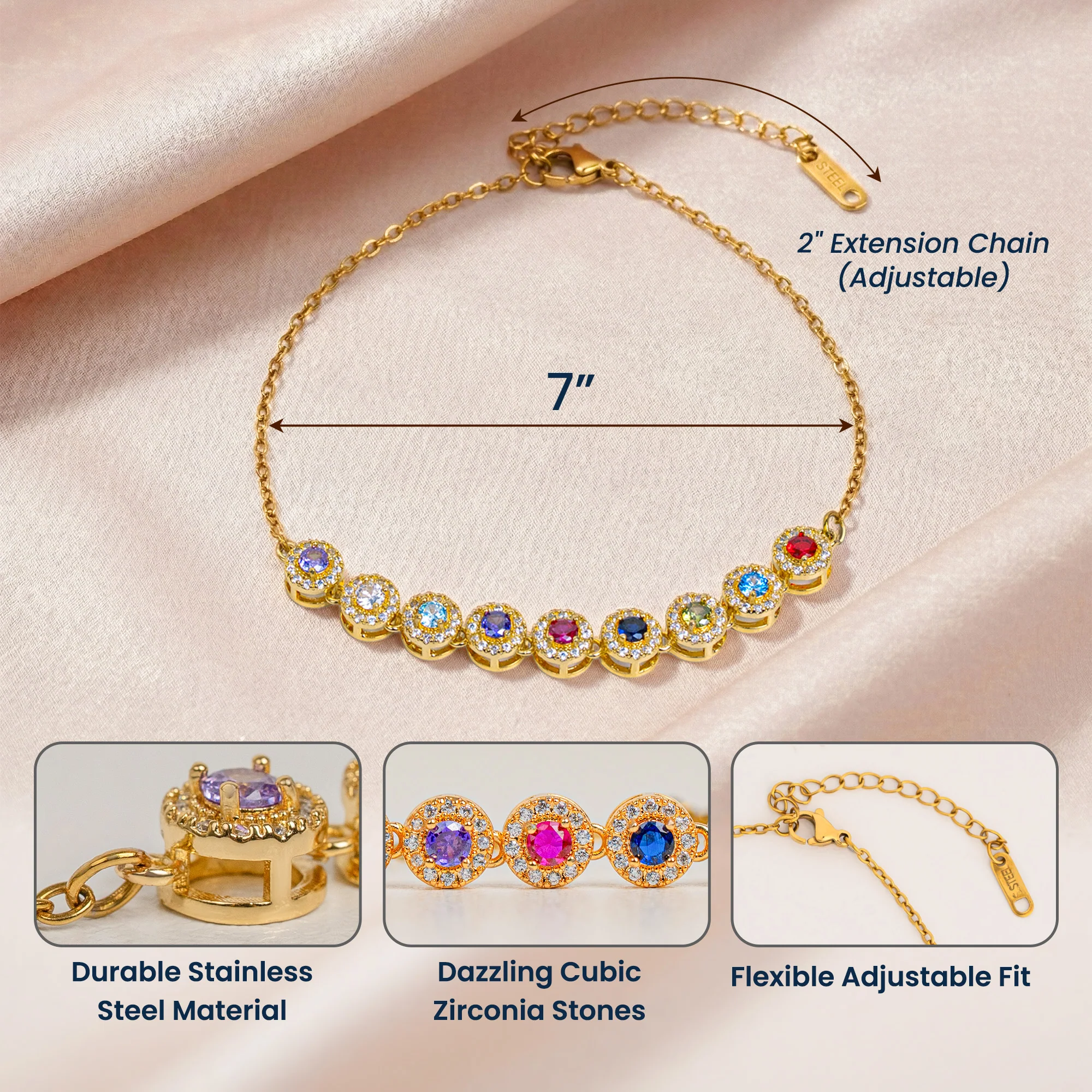 Thank You Mom Gift Mother's Day Gift For Her Custom Birthstone - Personalized Bracelet - Image 6