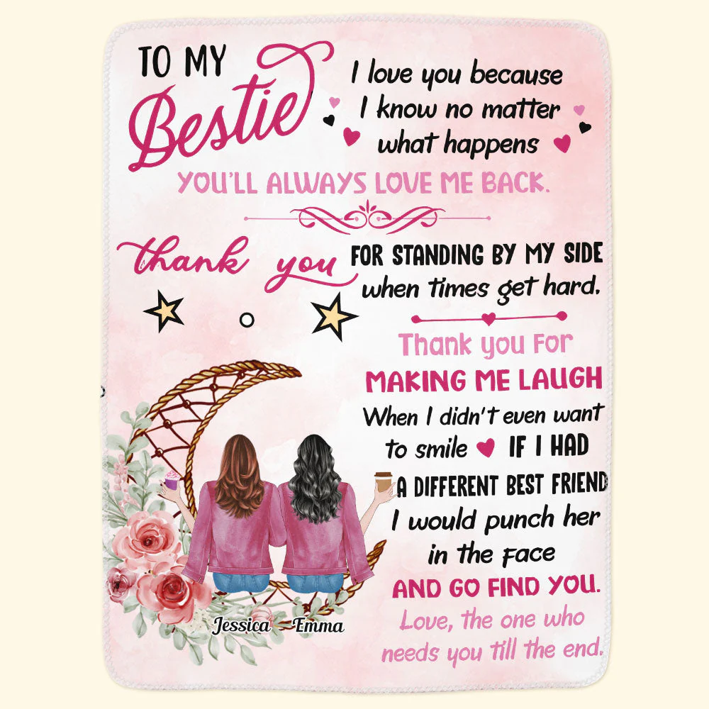Thank You My Bestie - Personalized Blanket - Birthday Missing Gift For Besties, Best Friends, BFF, Soul Sisters - Image 3