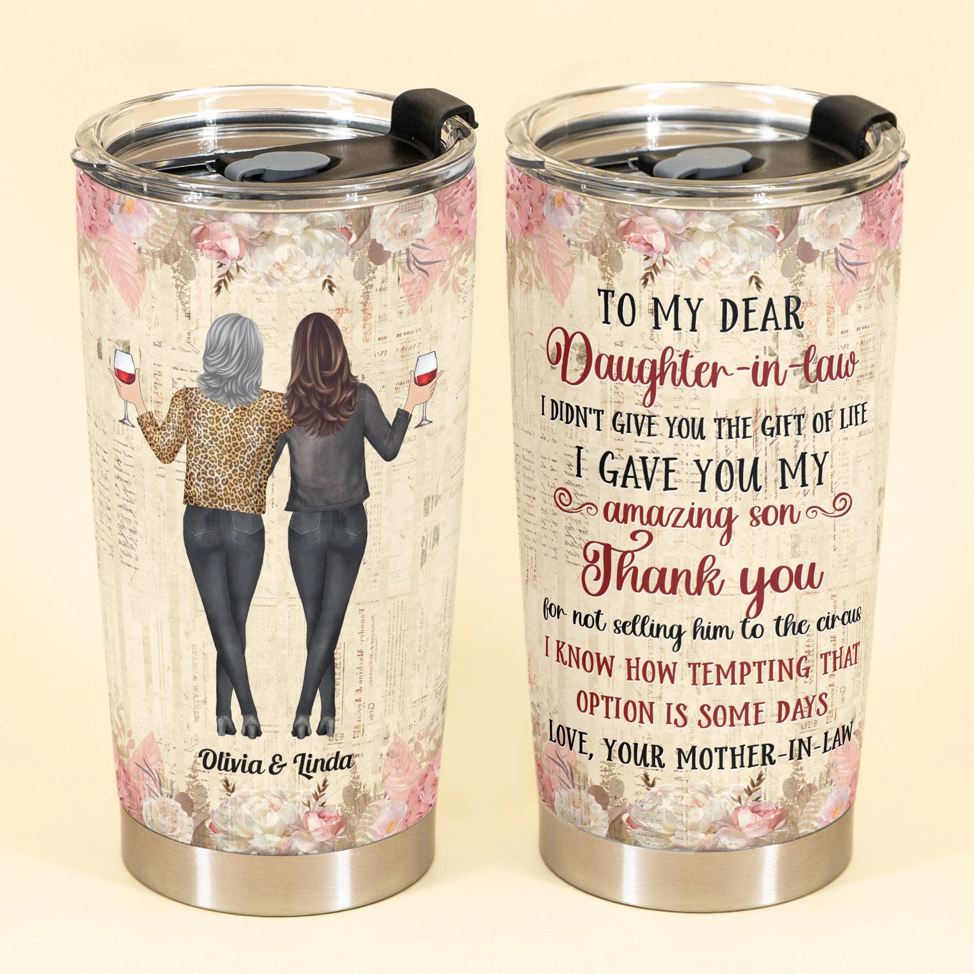 Thank You My Daughter-In-Law - Personalized Tumbler Cup - Birthday, Funny Gift For Daughter-in-law - Image 2