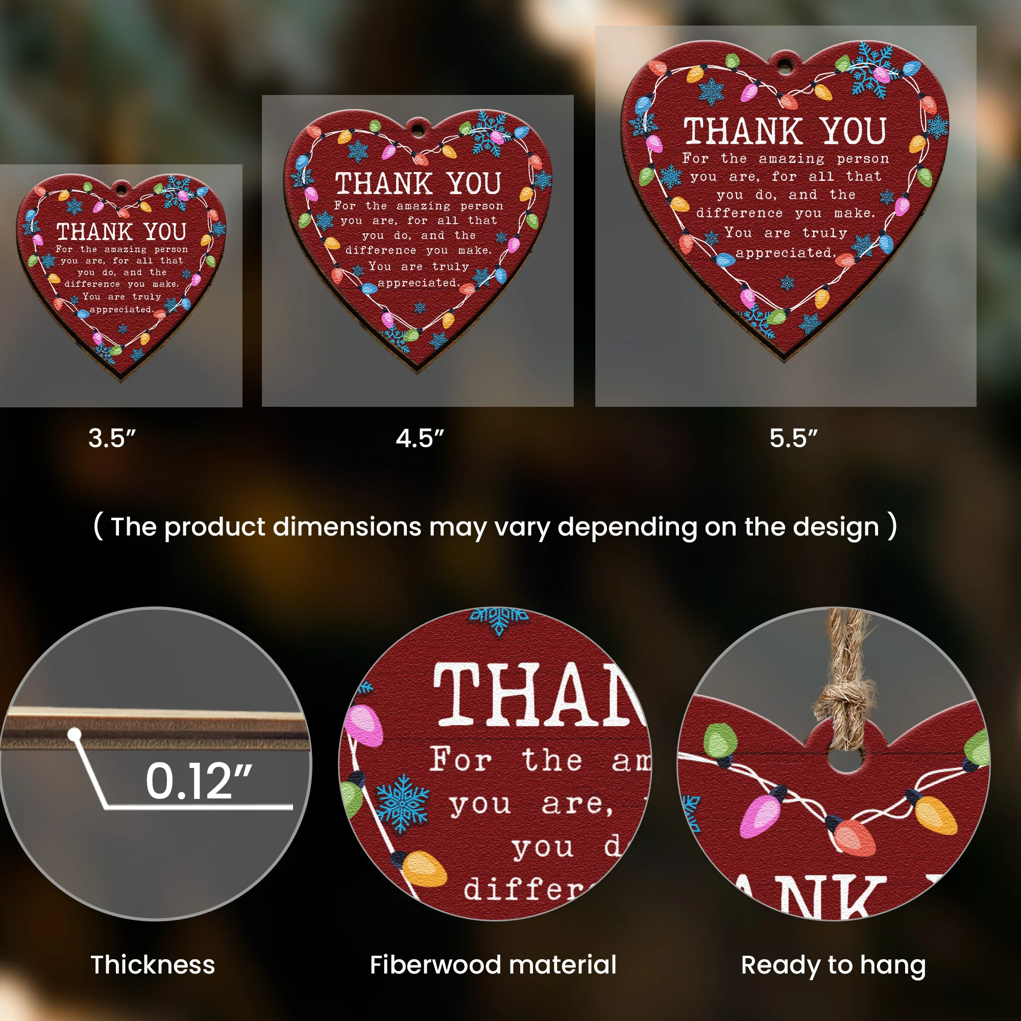 Thank You Ornament You Are Truly Appreciated Christmas Ornament - Wooden Ornament - Image 3