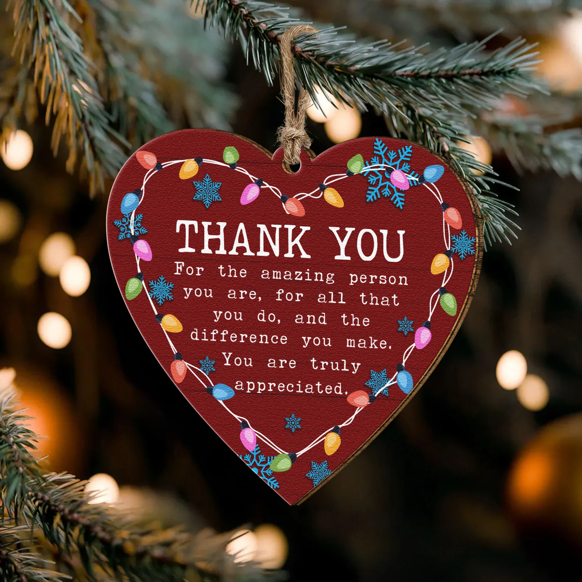 Thank You Ornament You Are Truly Appreciated Christmas Ornament - Wooden Ornament - Image 5
