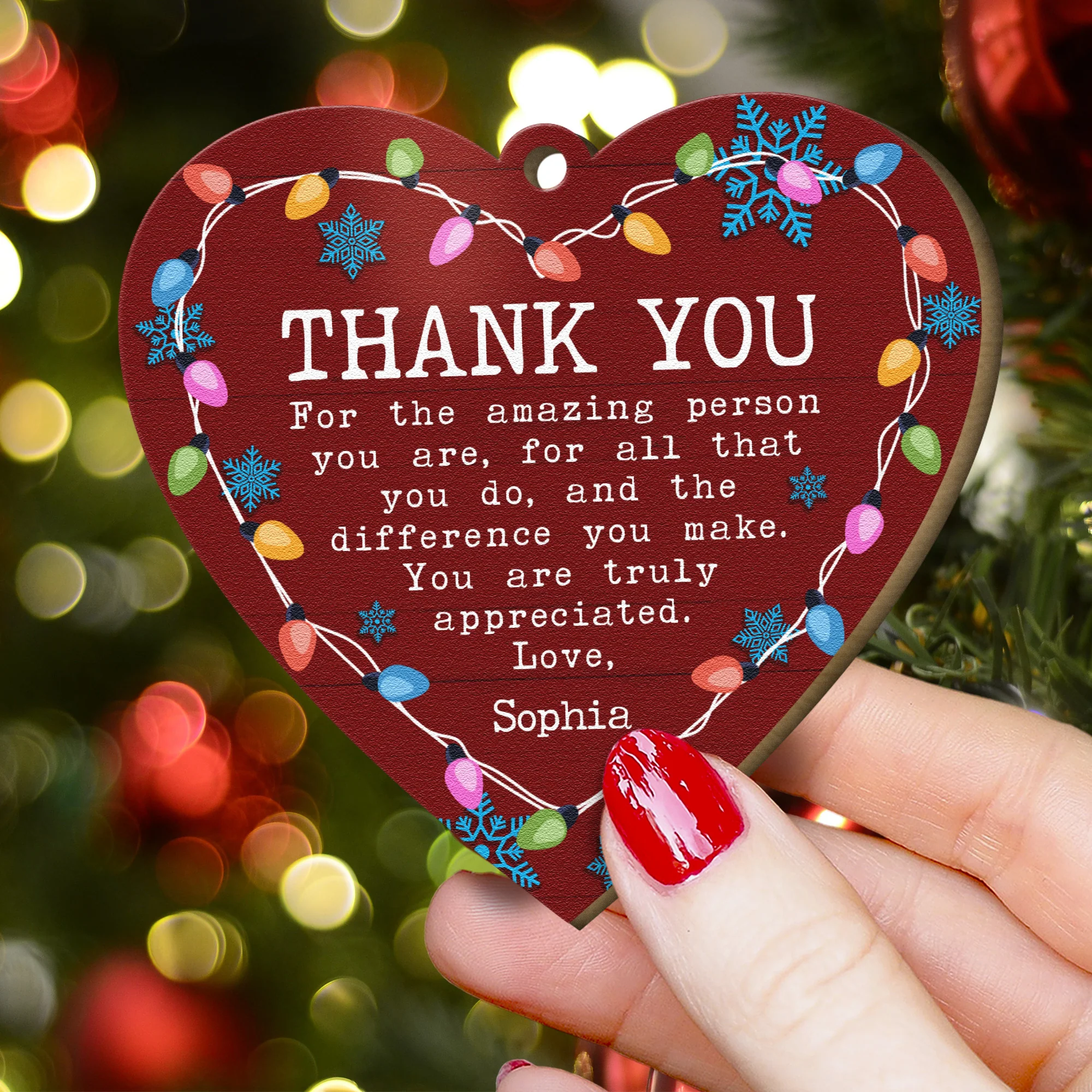 Thank You Ornament You Are Truly Appreciated - Personalized Wooden Ornament - Image 2