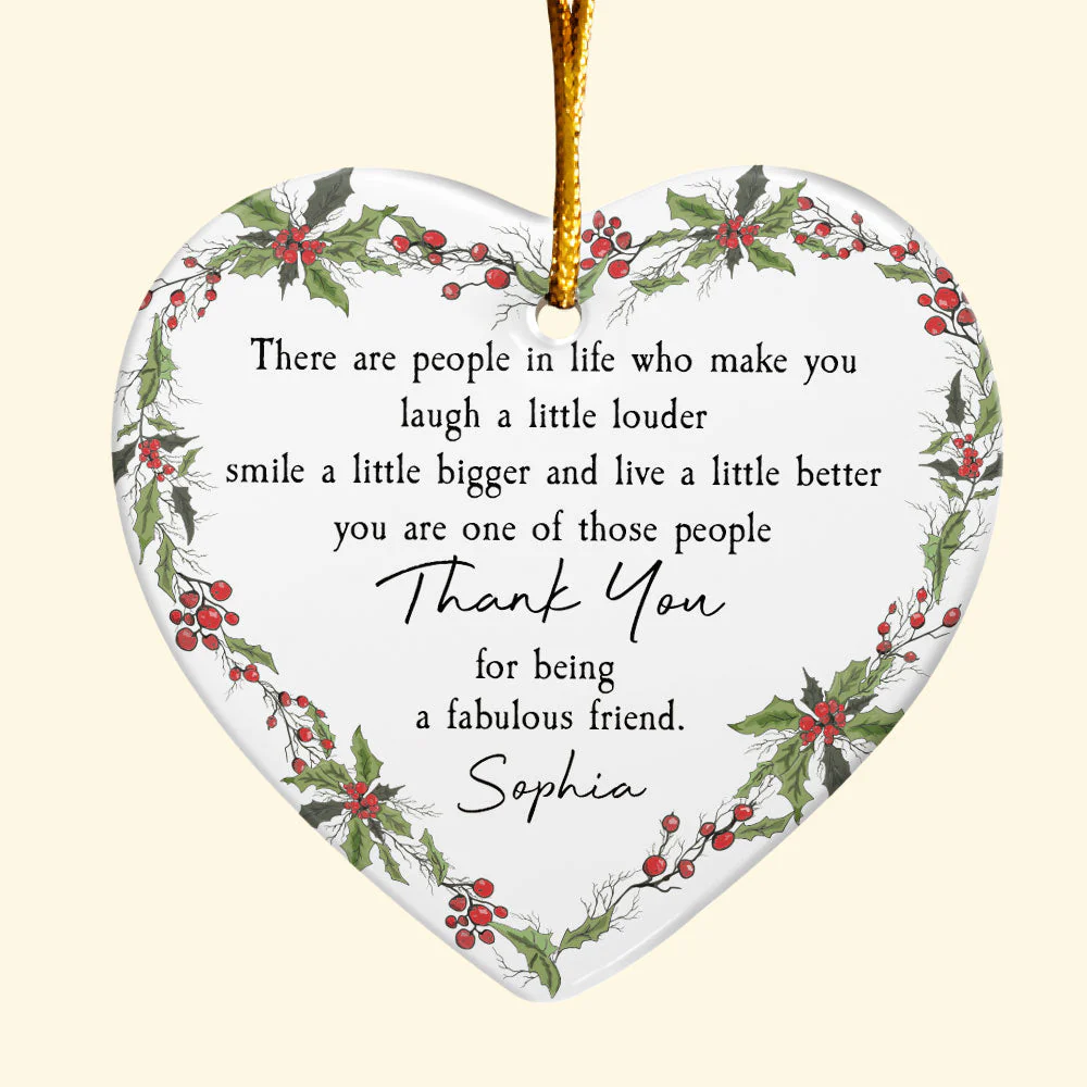 Thank You - Personalized Heart Shaped Ceramic Ornament - Image 4
