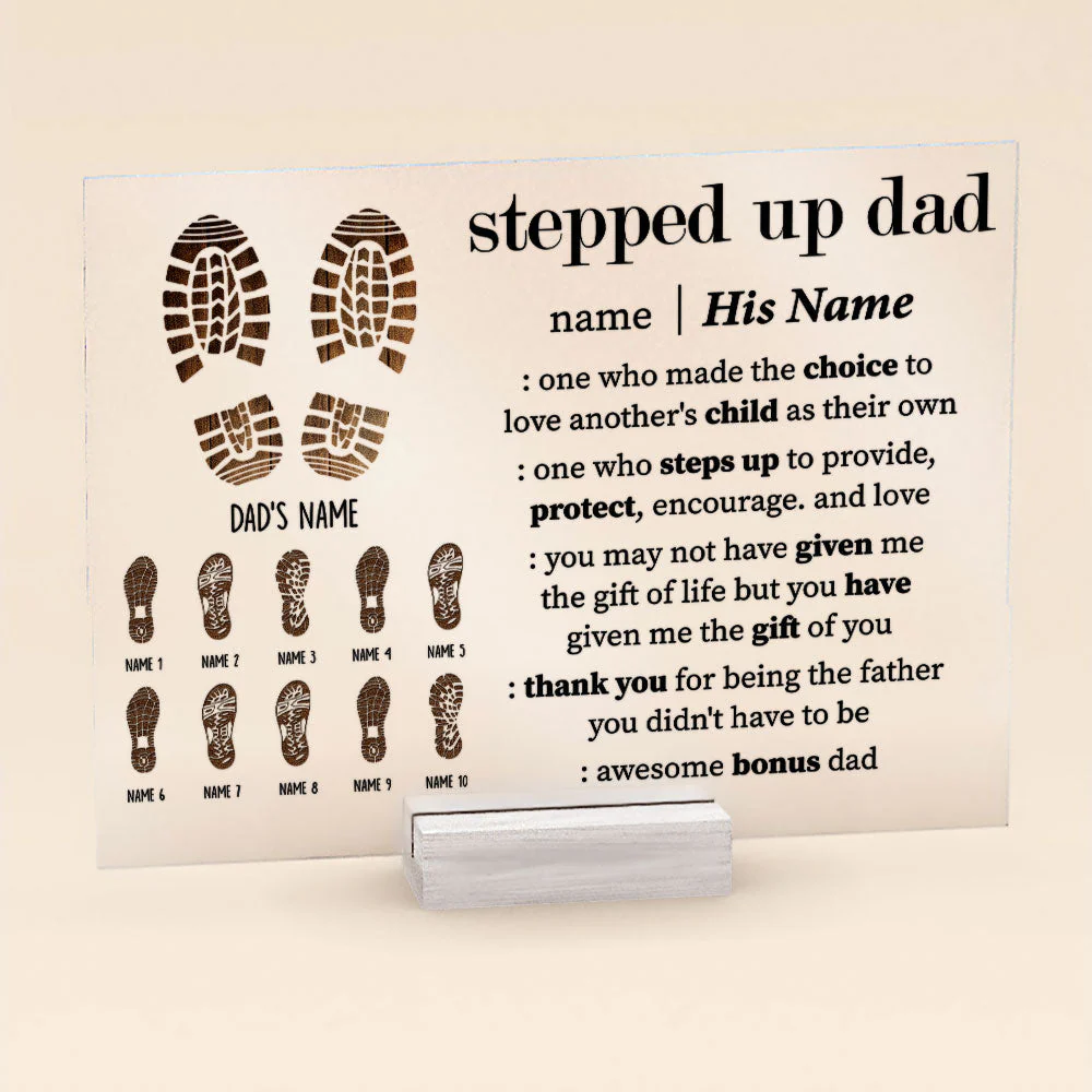 Thank You Stepped Up Dad - Personalized Acrylic Plaque - Image 3