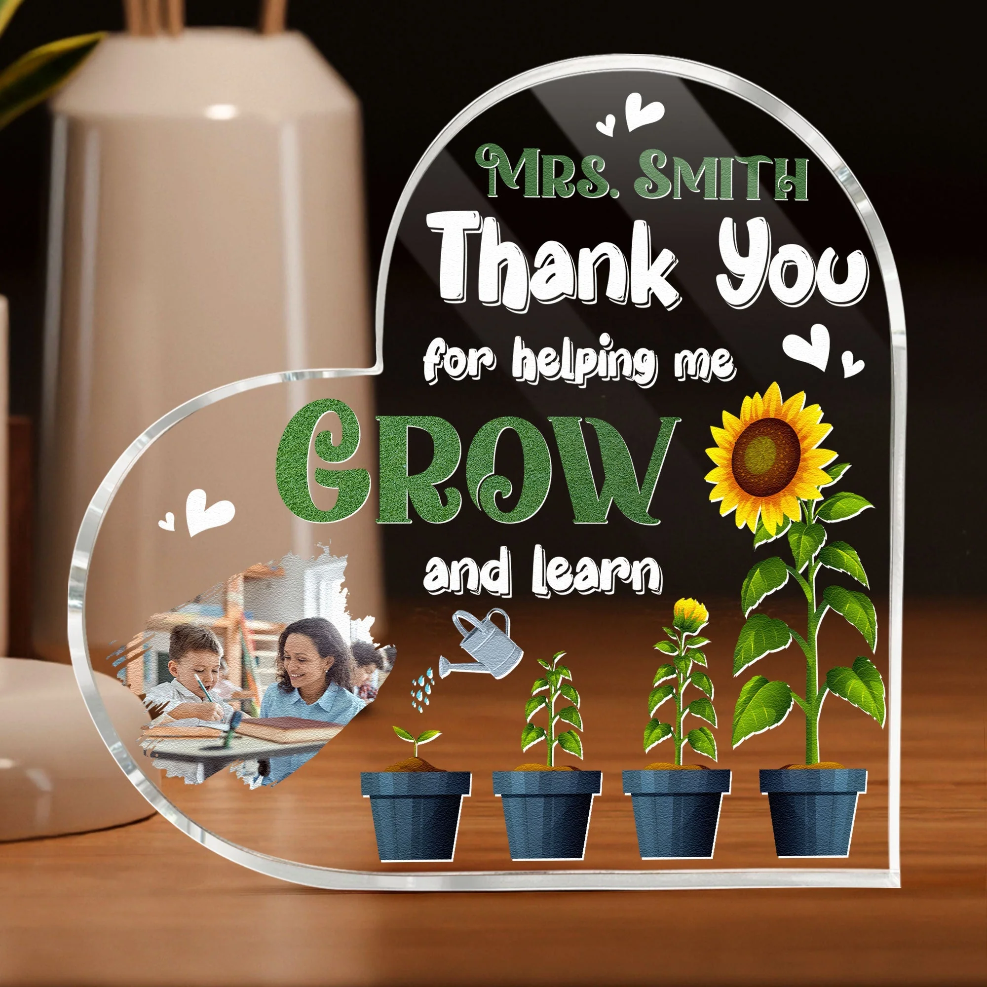 Thank You Teacher - Personalized Acrylic Photo Plaque - Image 2