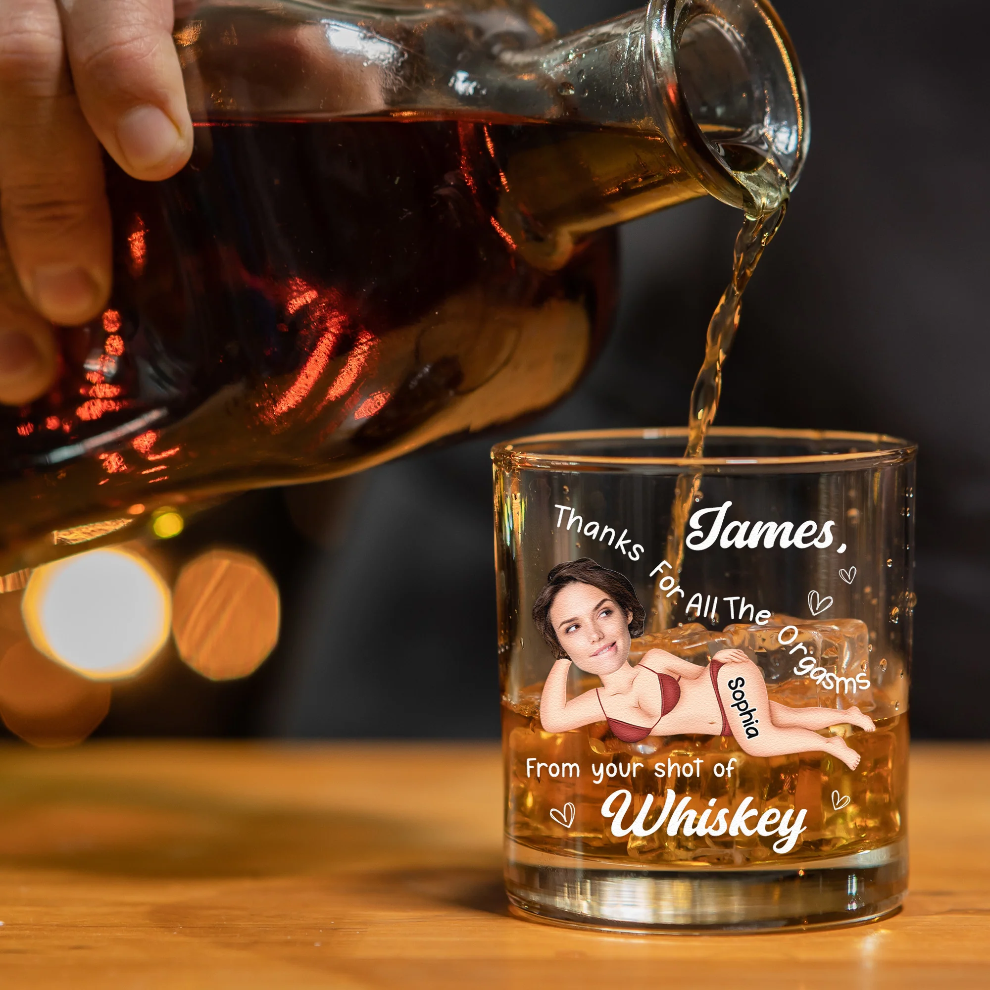 Thanks For All The Orgasms From Your Shot Of Whiskey - Personalized Photo Whiskey Glass - Image 4
