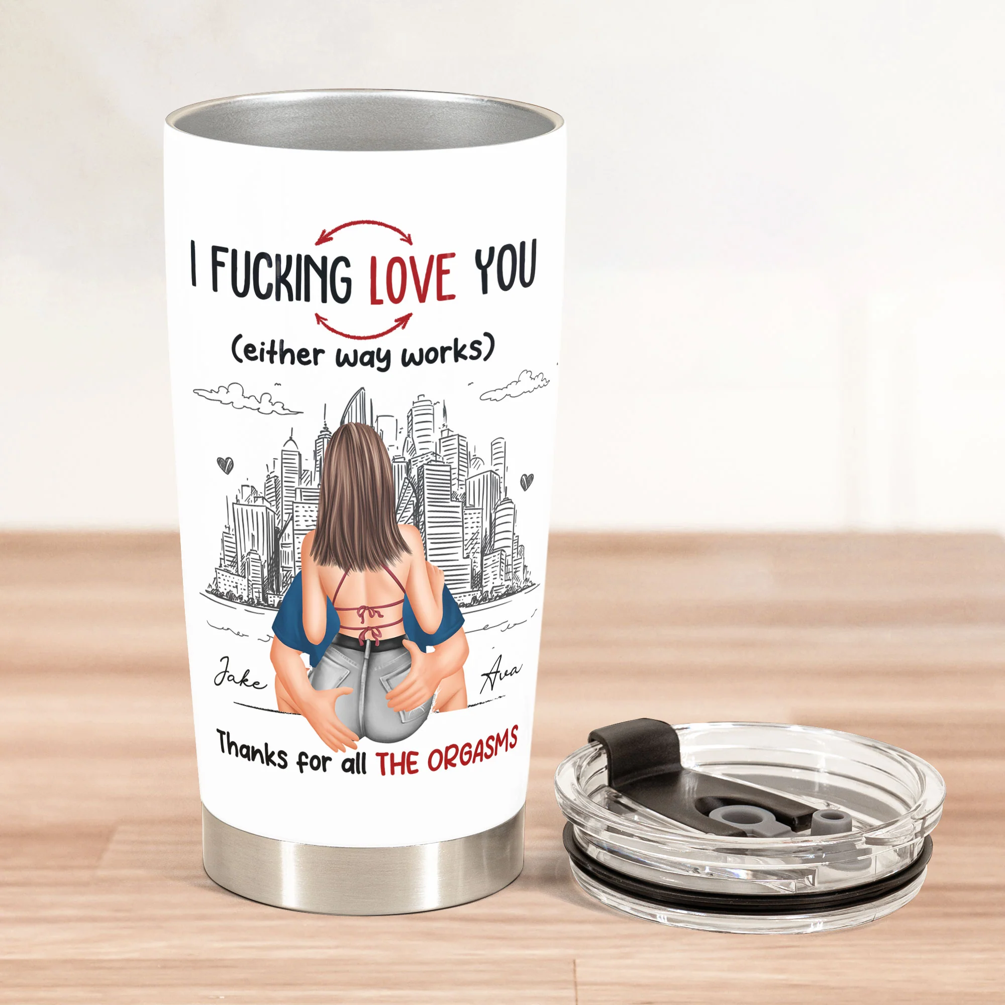 Thanks For All The Orgasms I F Love You - Personalized Tumbler Cup - Image 3