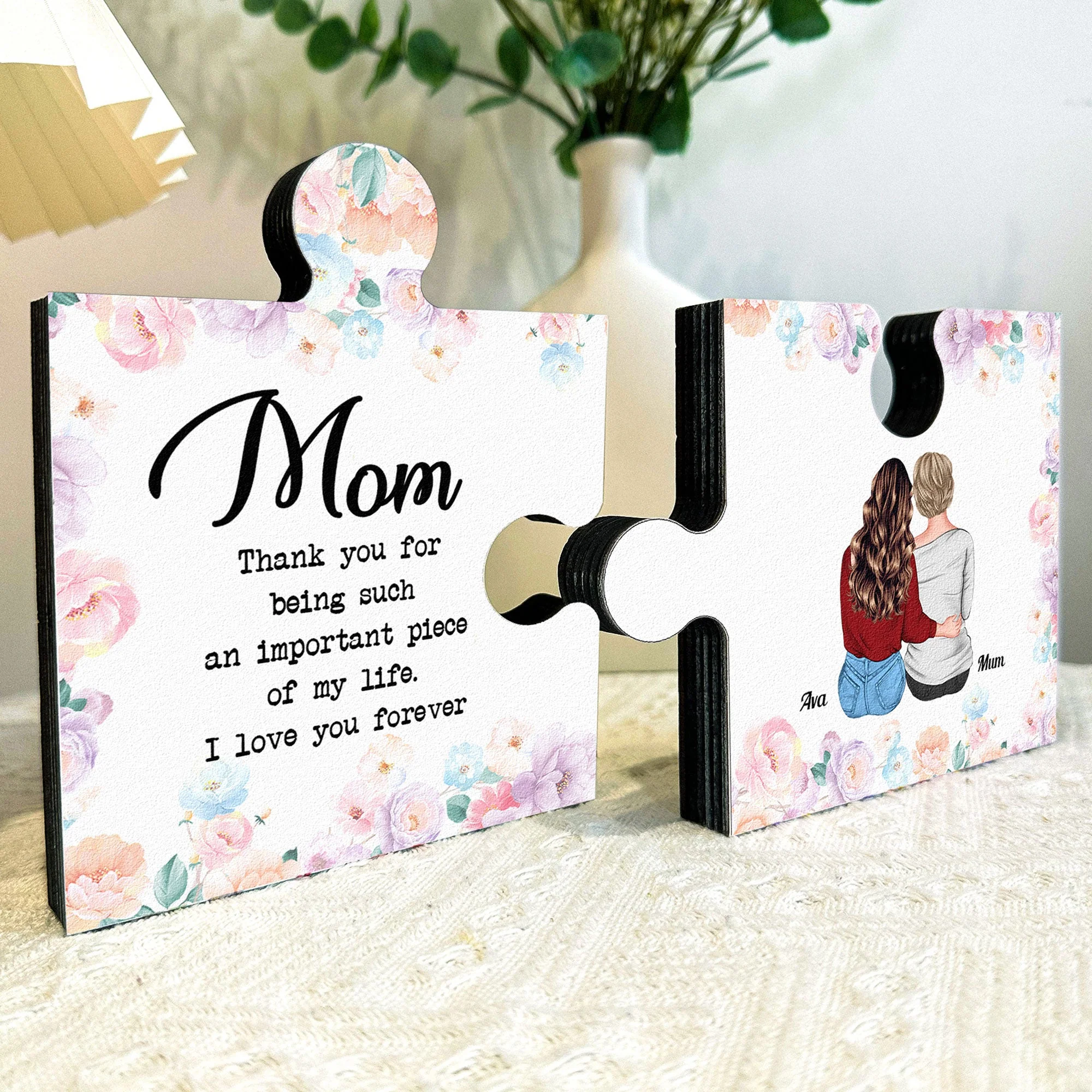 Thanks For Being Such An Important Piece Of My Life - Personalized Wooden Jigsaws Puzzle - Image 3