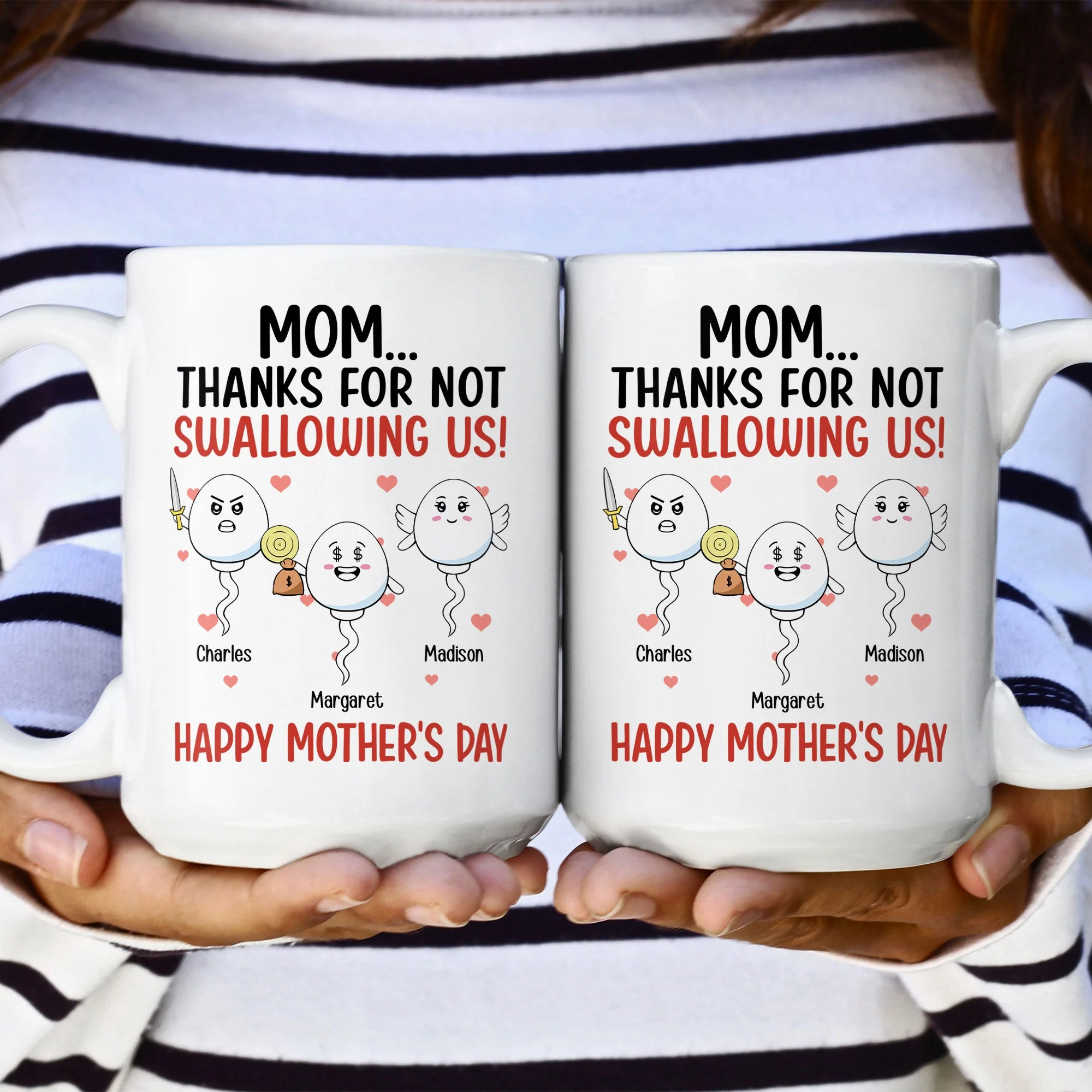 Thanks For Not Swallowing Us Funny Gift For Mother's Day - Personalized Mug - Image 5
