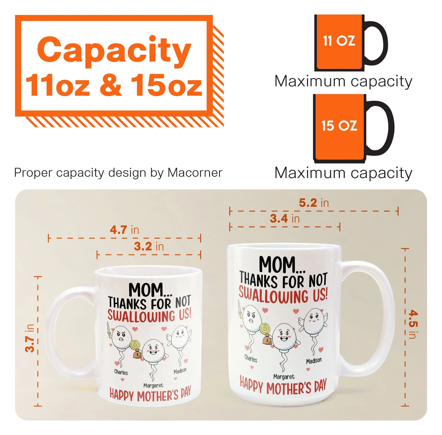 Thanks For Not Swallowing Us Funny Gift For Mother's Day - Personalized Mug - Image 7
