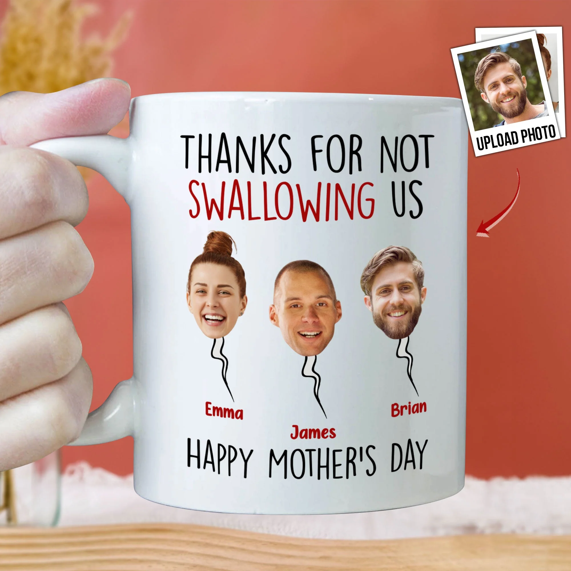 Thanks For Not Swallowing Us - Personalized Photo Mug - Image 2