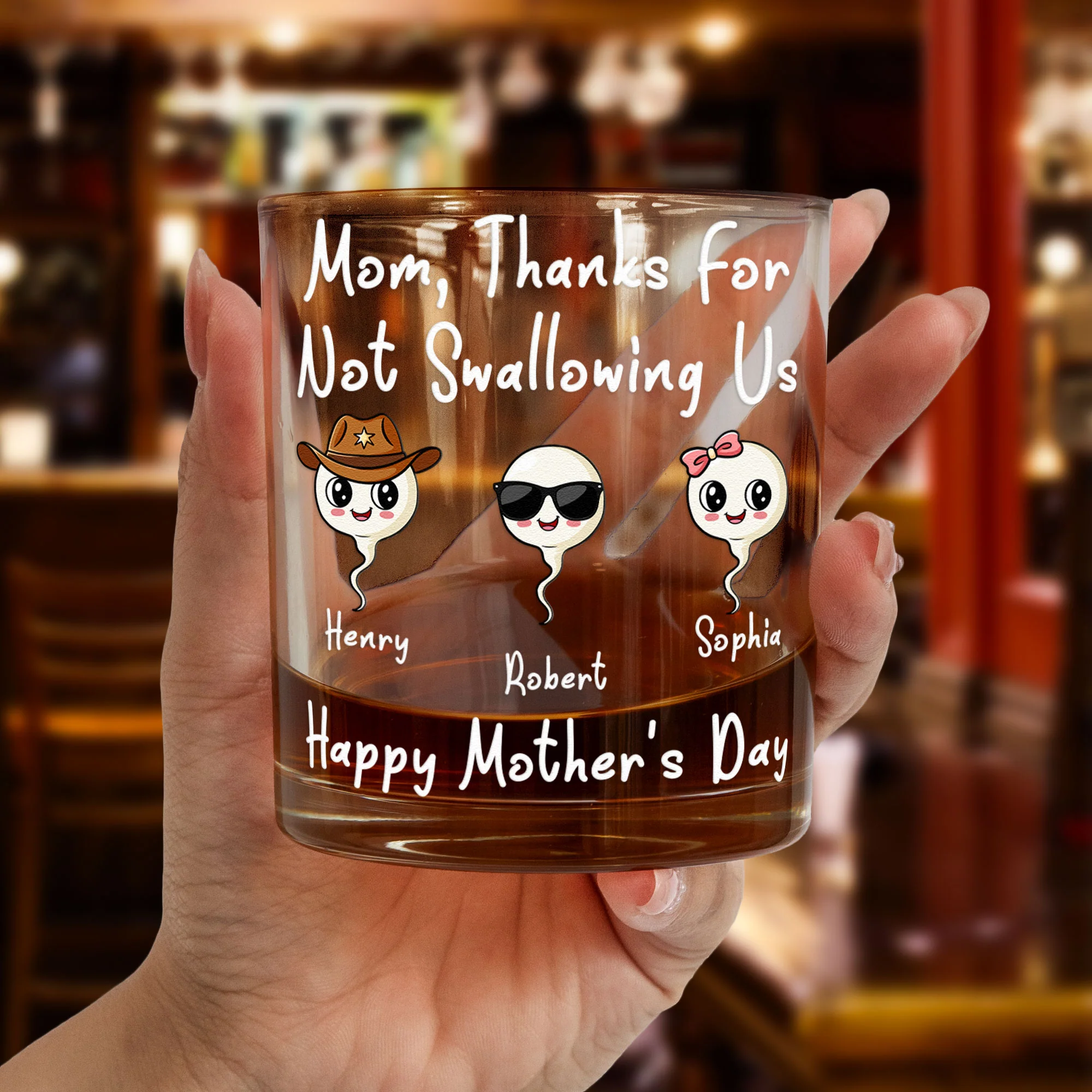 Thanks For Not Swallowing Us - Personalized Whiskey Glass - Image 2