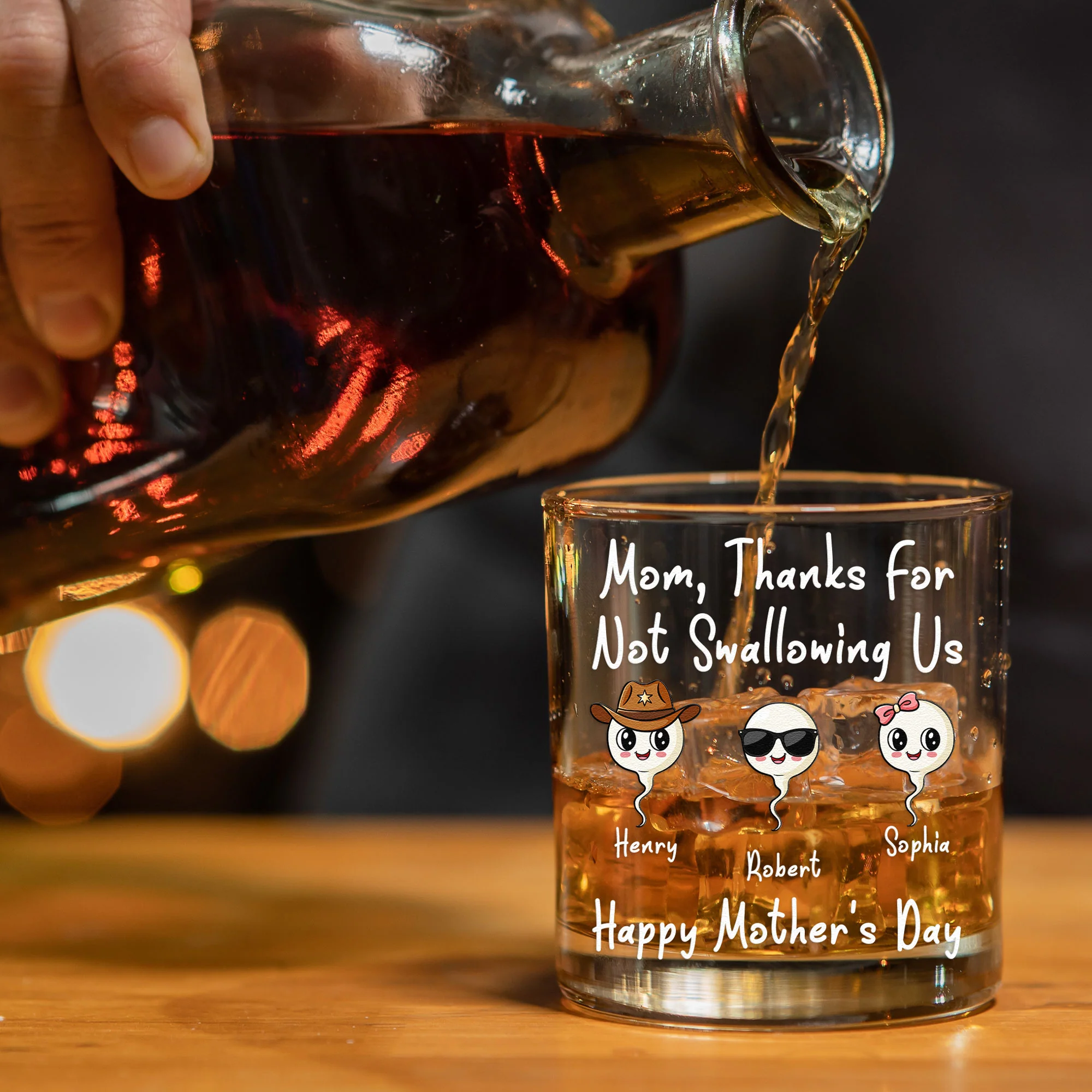 Thanks For Not Swallowing Us - Personalized Whiskey Glass - Image 3