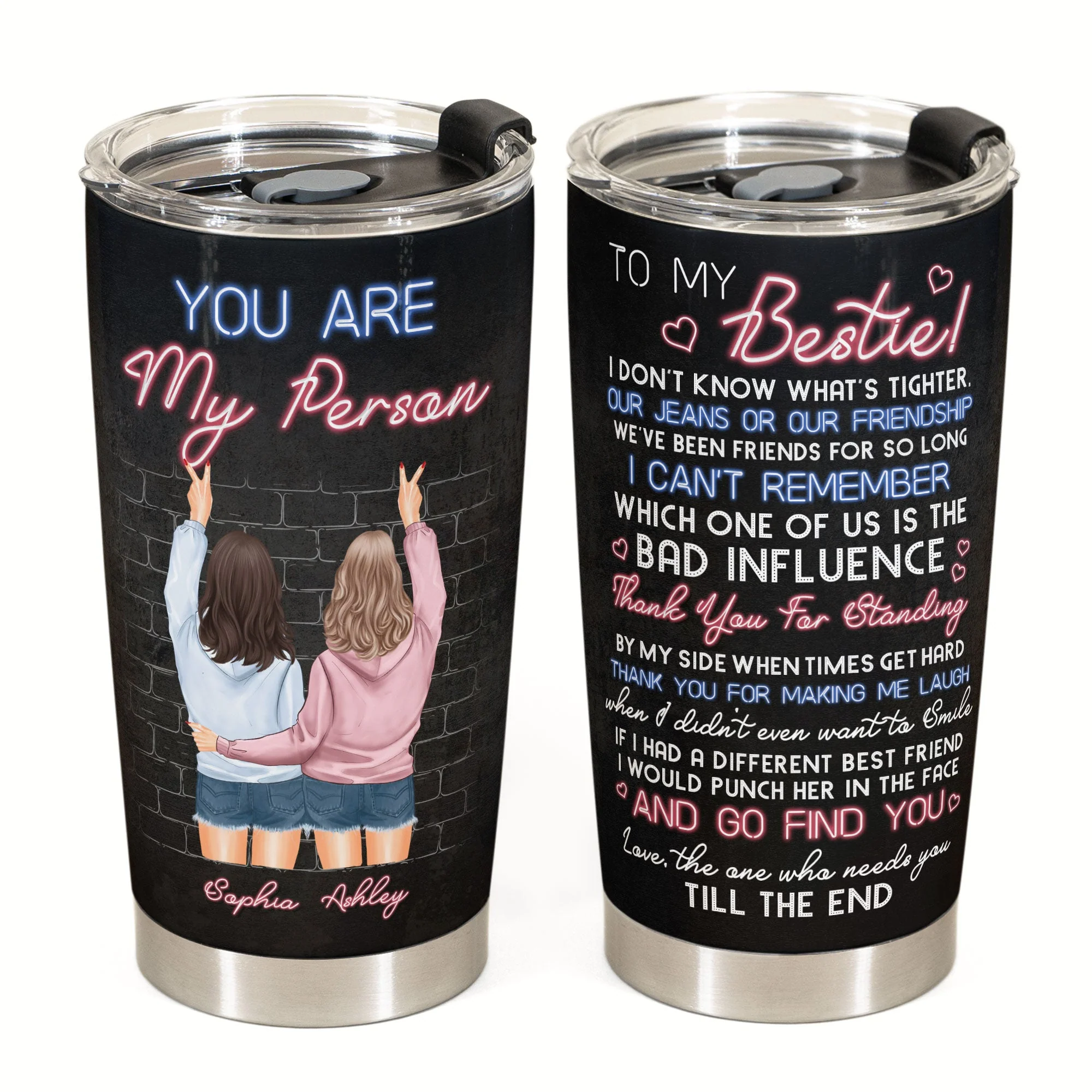 Thanks For Standing By My Side - Personalized Tumbler Cup - Birthday Gift For Besties, BFFs, Soul Sisters - Image 2