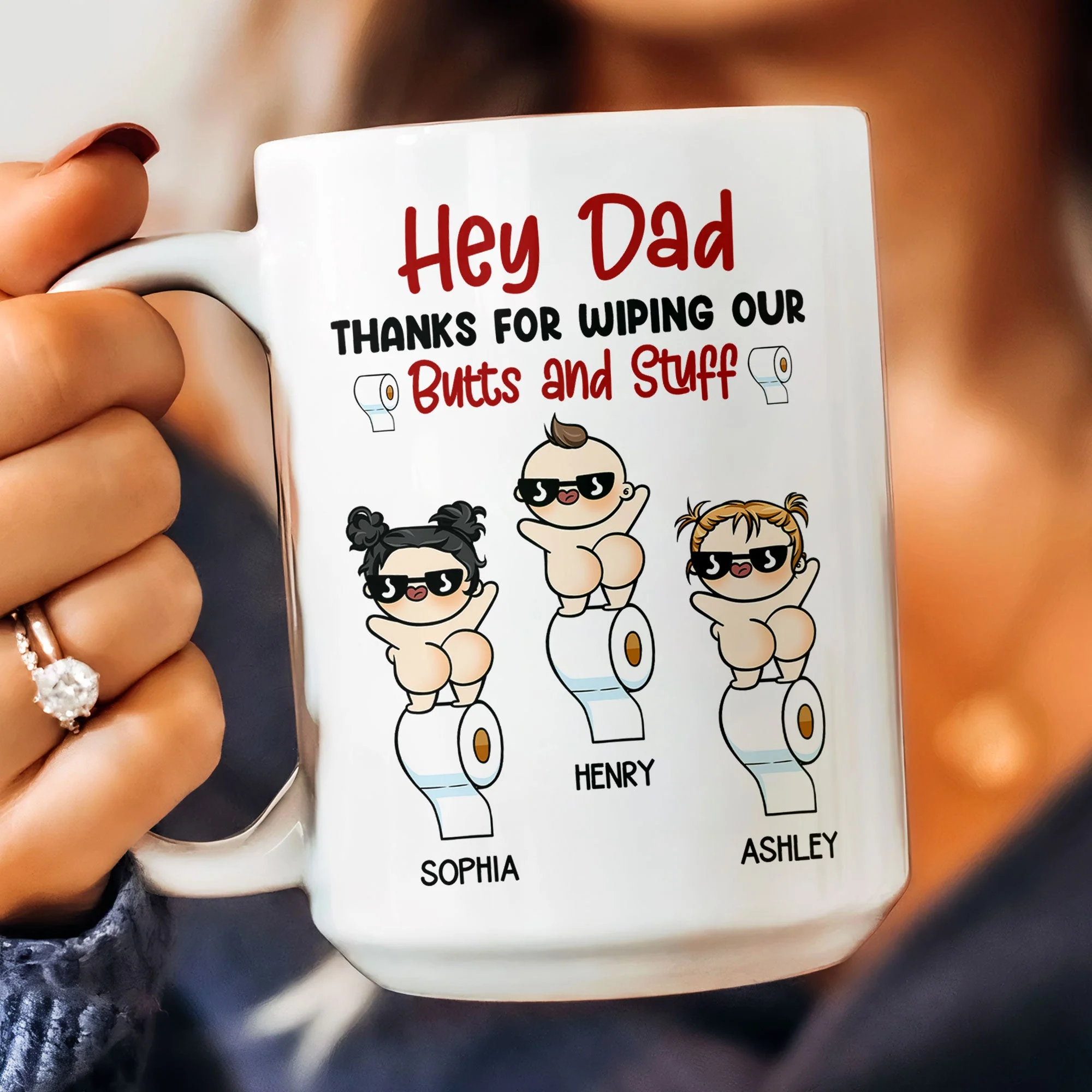 Thanks For Wiping My Butt And Stuff - Personalized Mug - Image 2