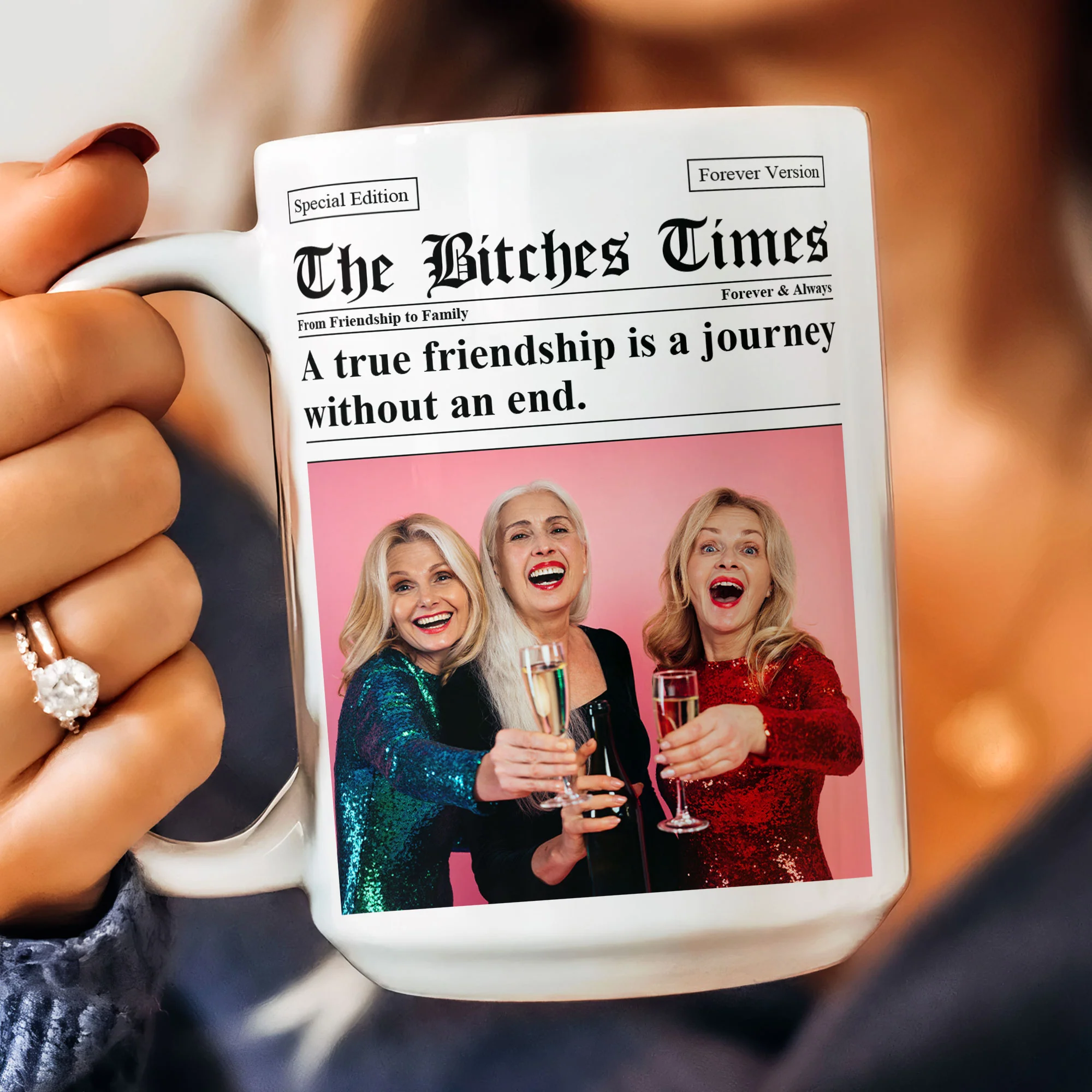 The B*tches Times - Upload Friendship Photo - Gifts For BFFs, Sisters - Personalized Photo Mug - Image 2