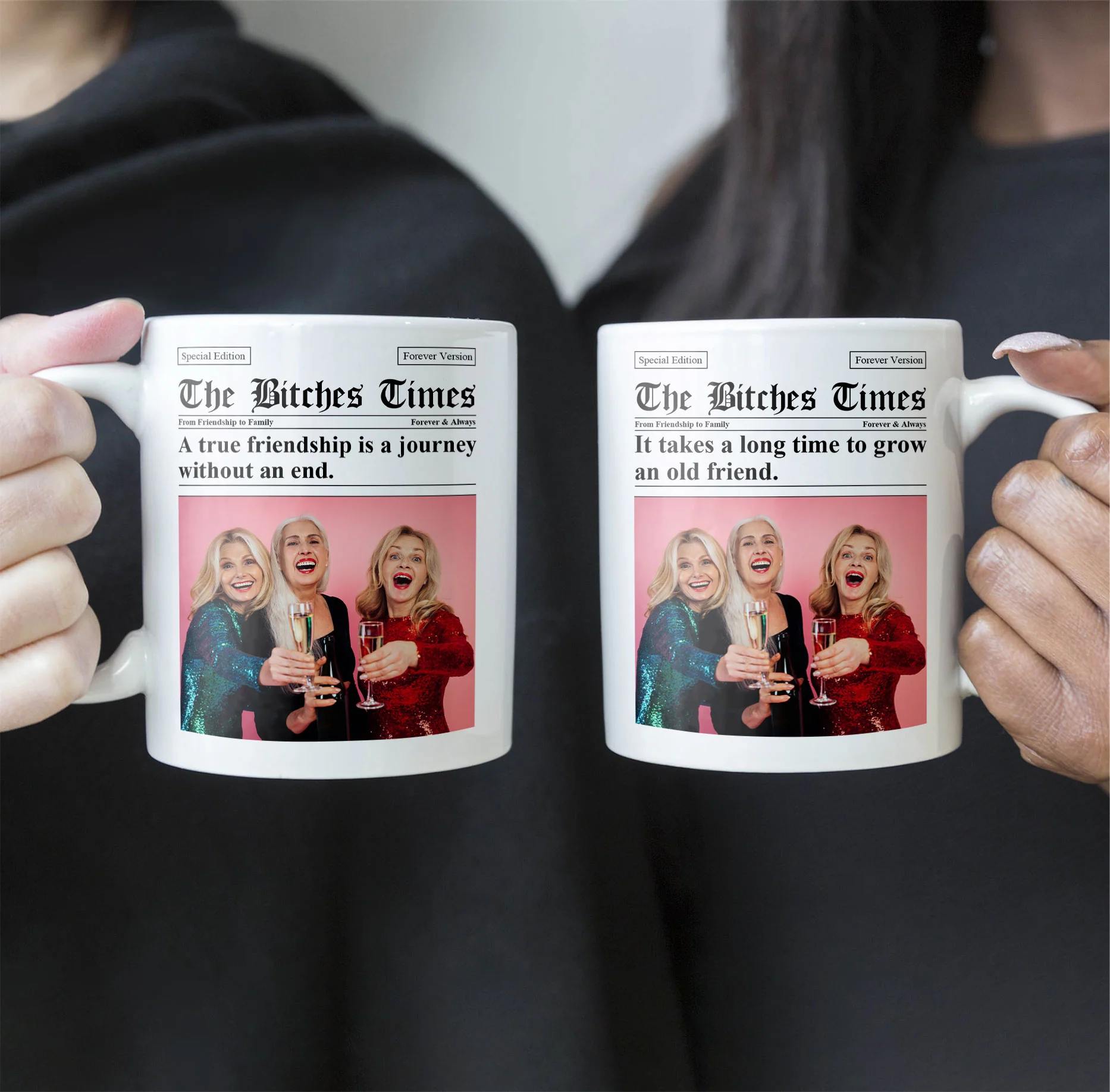 The B*tches Times - Upload Friendship Photo - Gifts For BFFs, Sisters - Personalized Photo Mug - Image 4