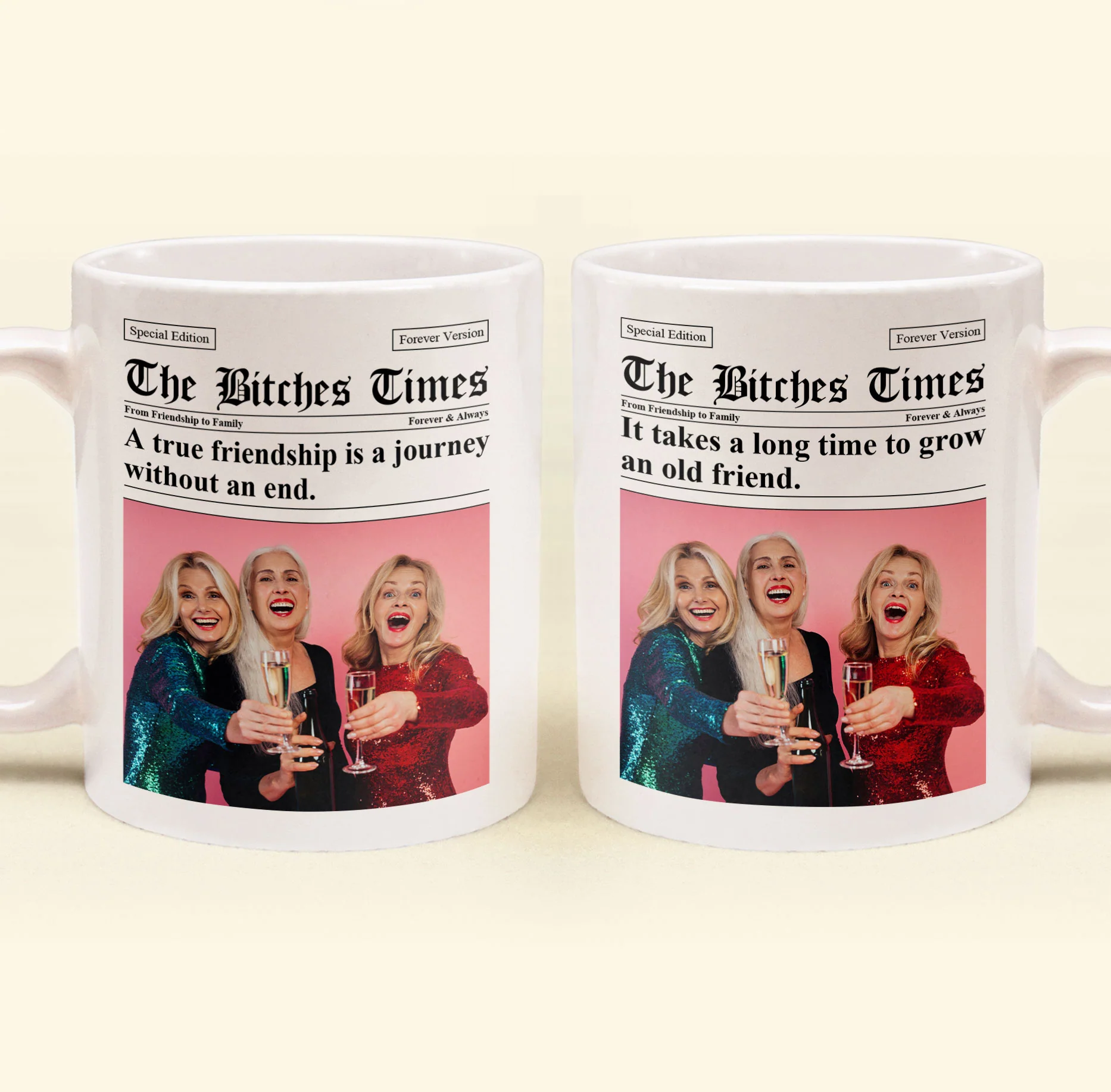The B*tches Times - Upload Friendship Photo - Gifts For BFFs, Sisters - Personalized Photo Mug - Image 6