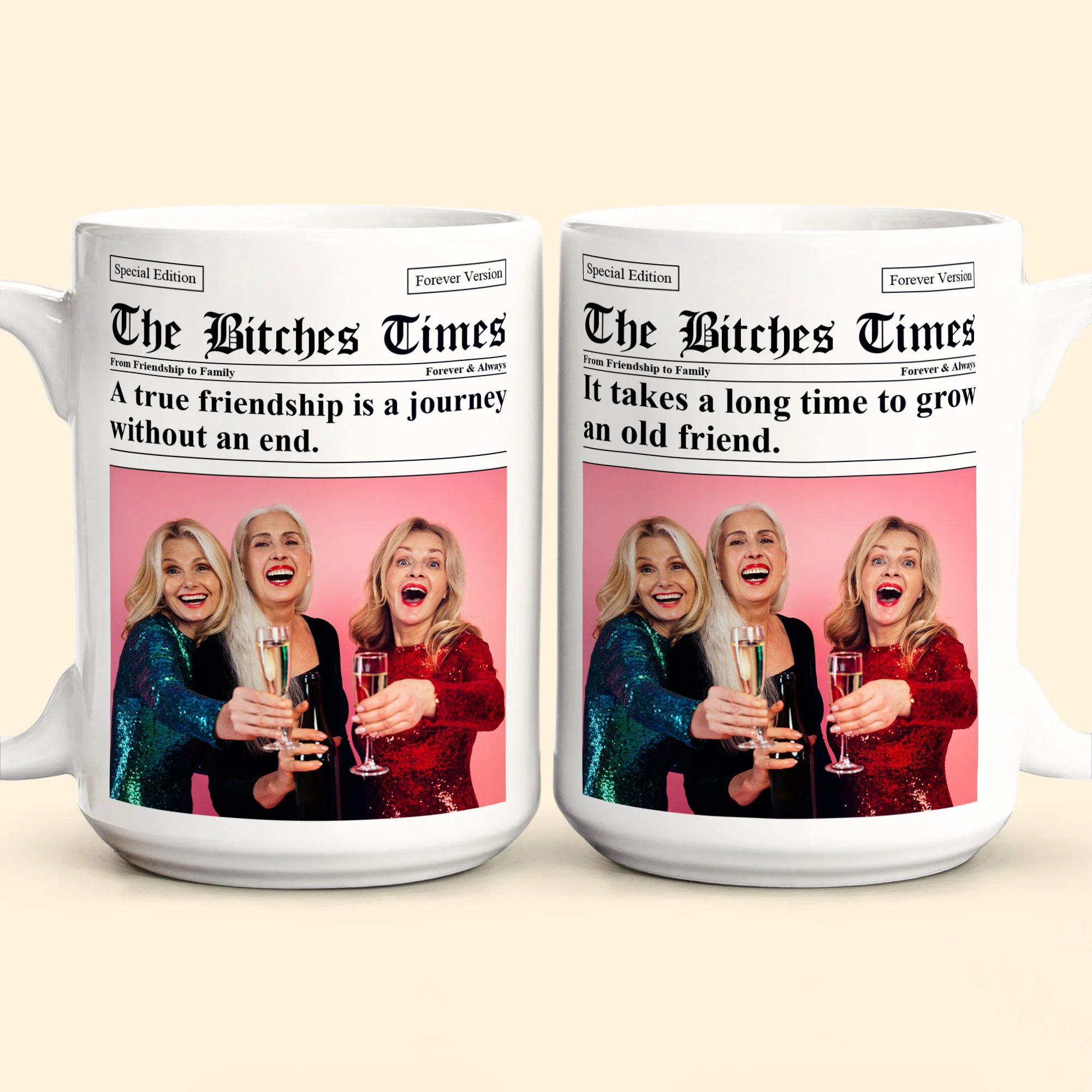 The B*tches Times - Upload Friendship Photo - Gifts For BFFs, Sisters - Personalized Photo Mug - Image 7