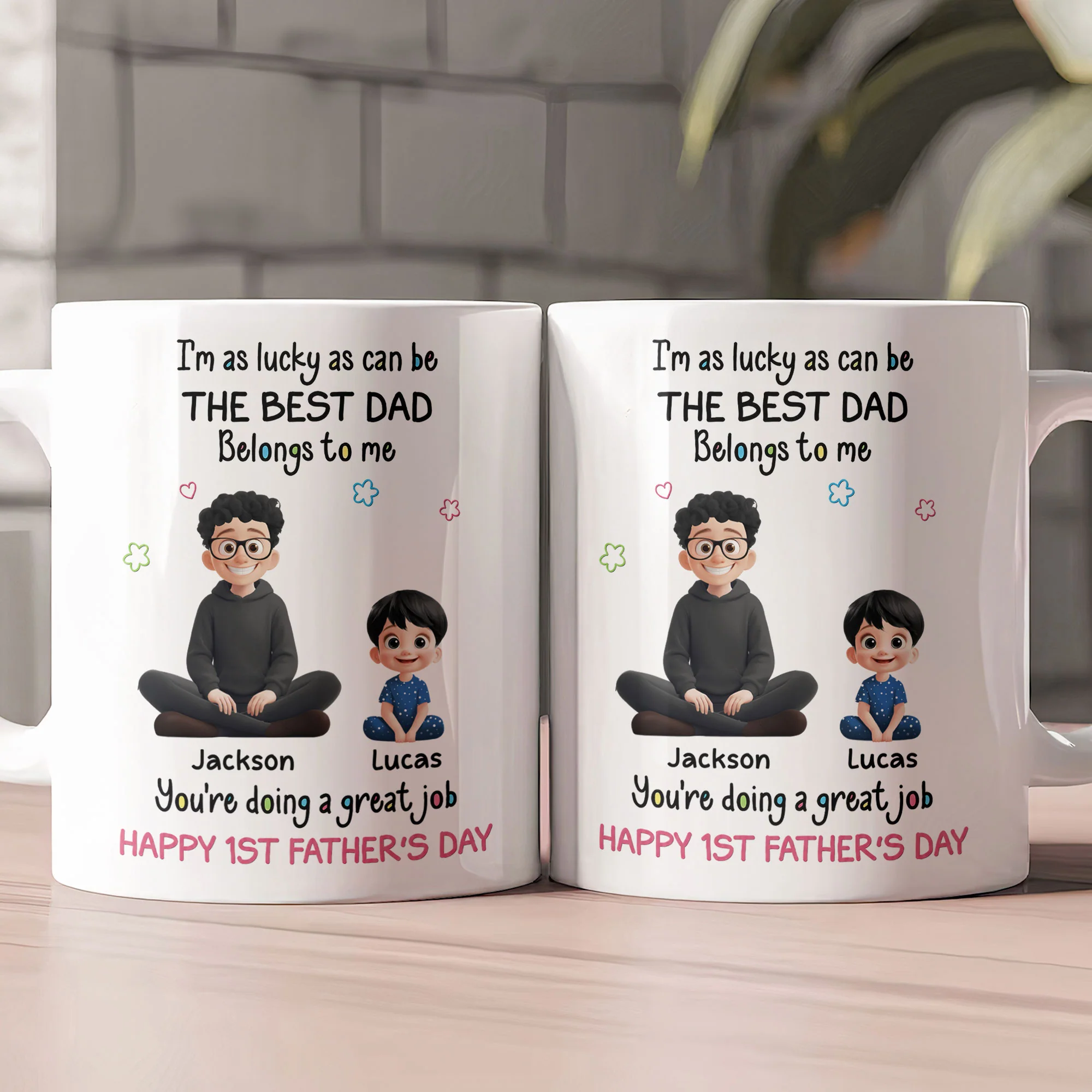 The Best Dad Belongs To Me - Personalized Mug - Image 2