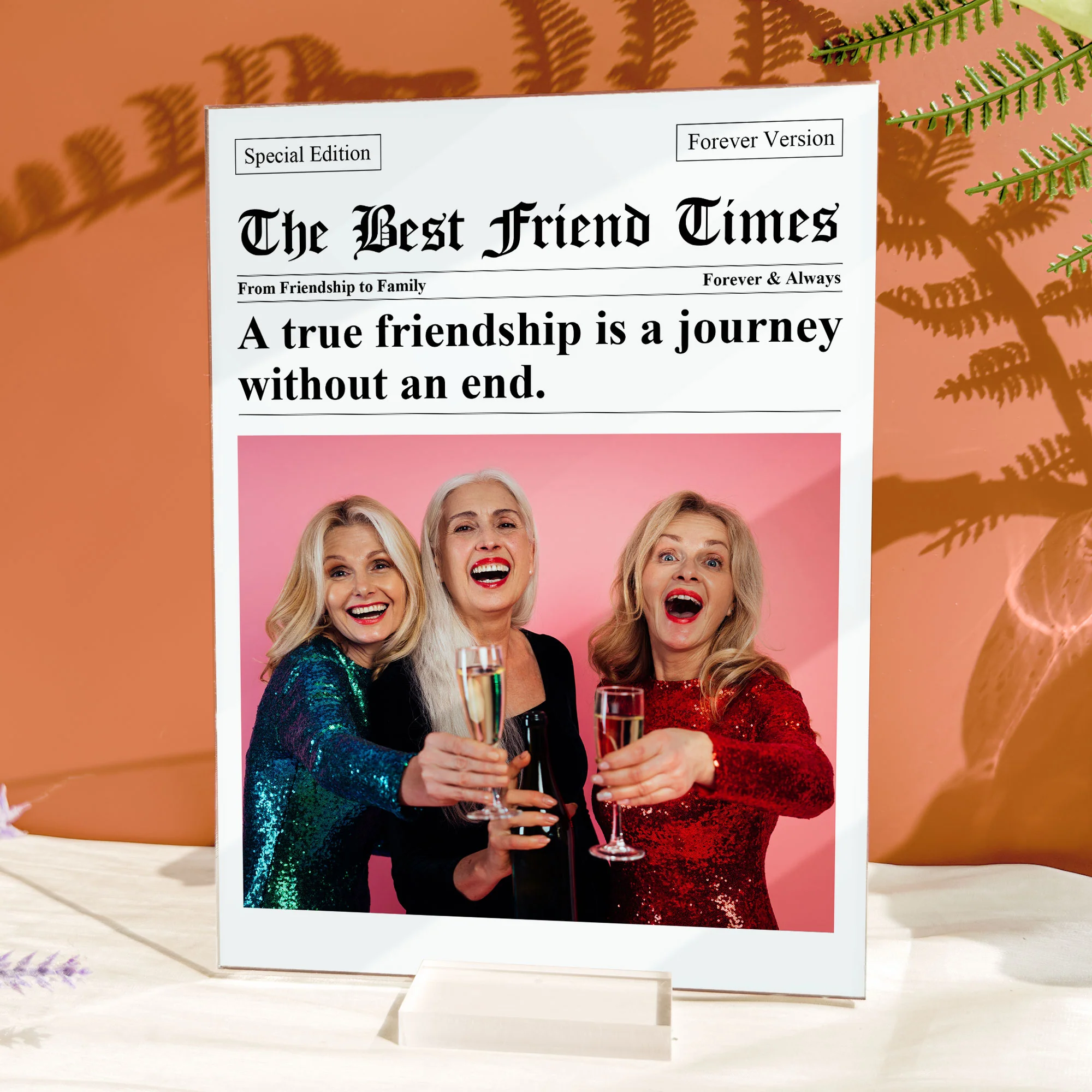 The Best Friends Times - Upload Friendship Photo - Gifts For Bffs, Sisters - Personalized Acrylic Photo Plaque - Image 4