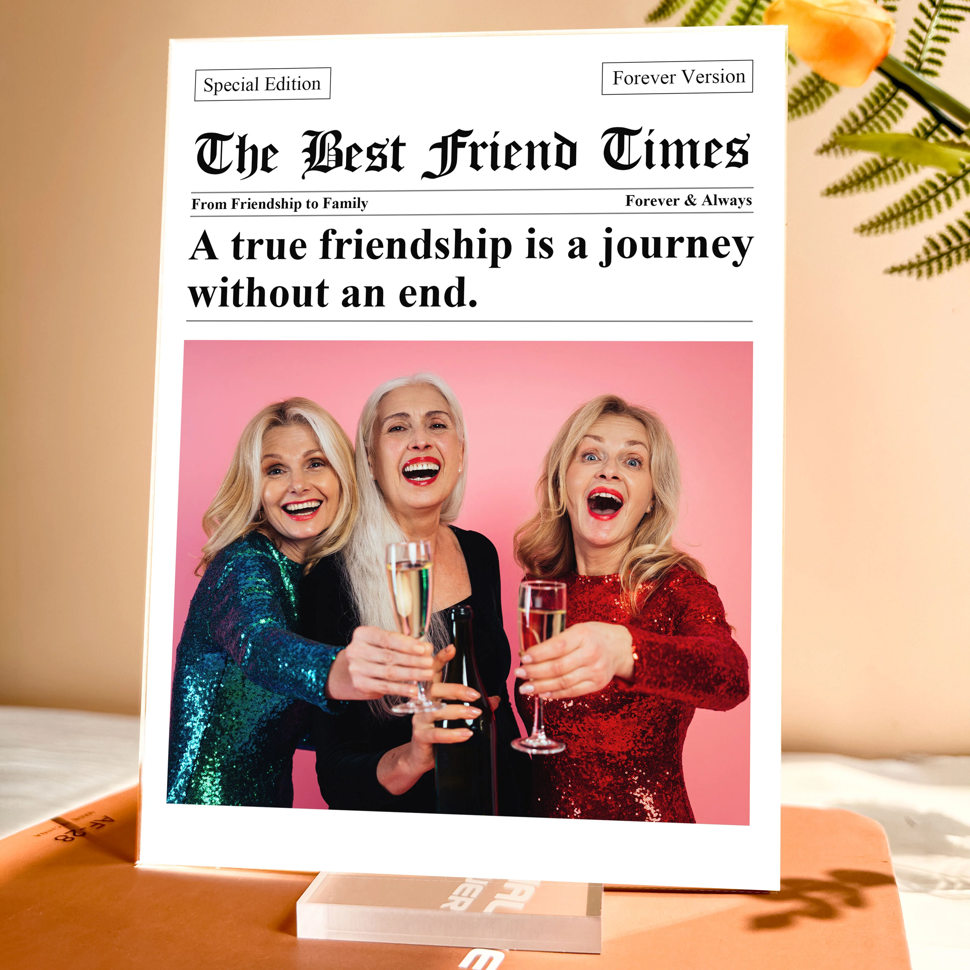 The Best Friends Times - Upload Friendship Photo - Gifts For Bffs, Sisters - Personalized Acrylic Photo Plaque - Image 5