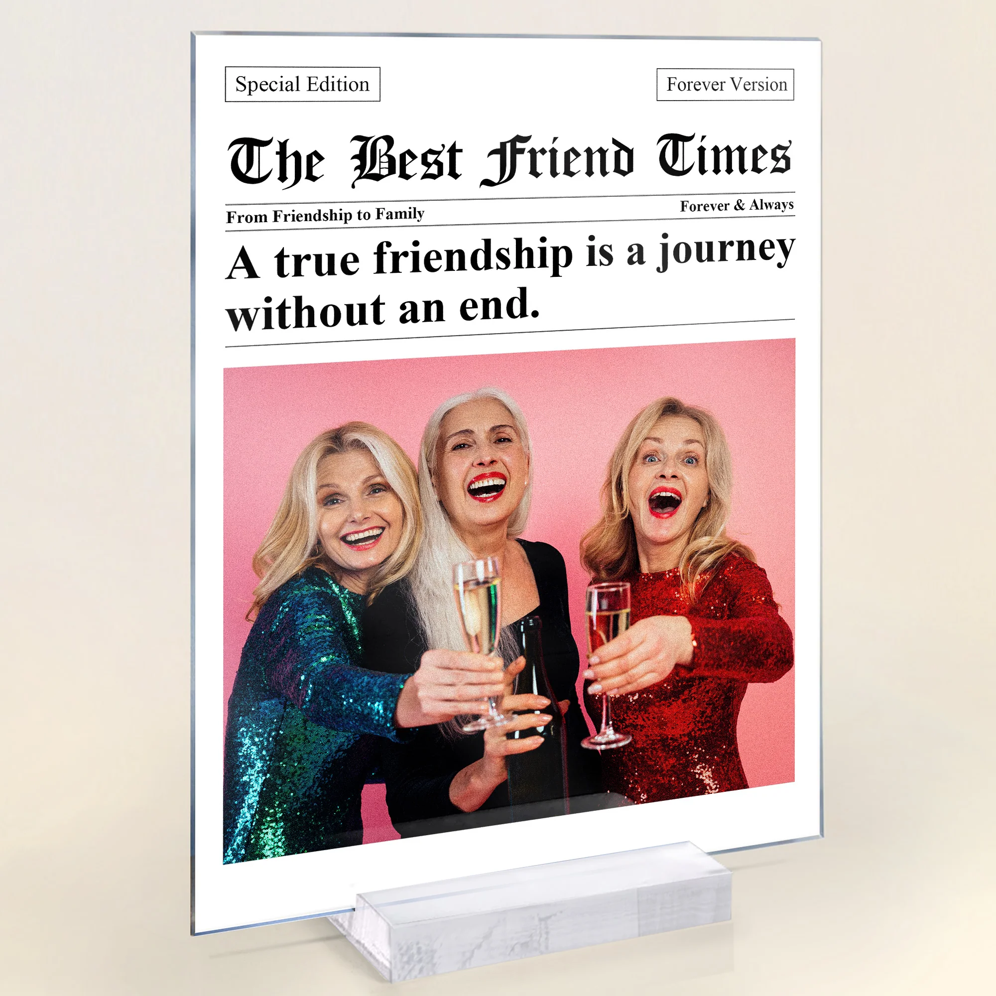 The Best Friends Times - Upload Friendship Photo - Gifts For Bffs, Sisters - Personalized Acrylic Photo Plaque - Image 6