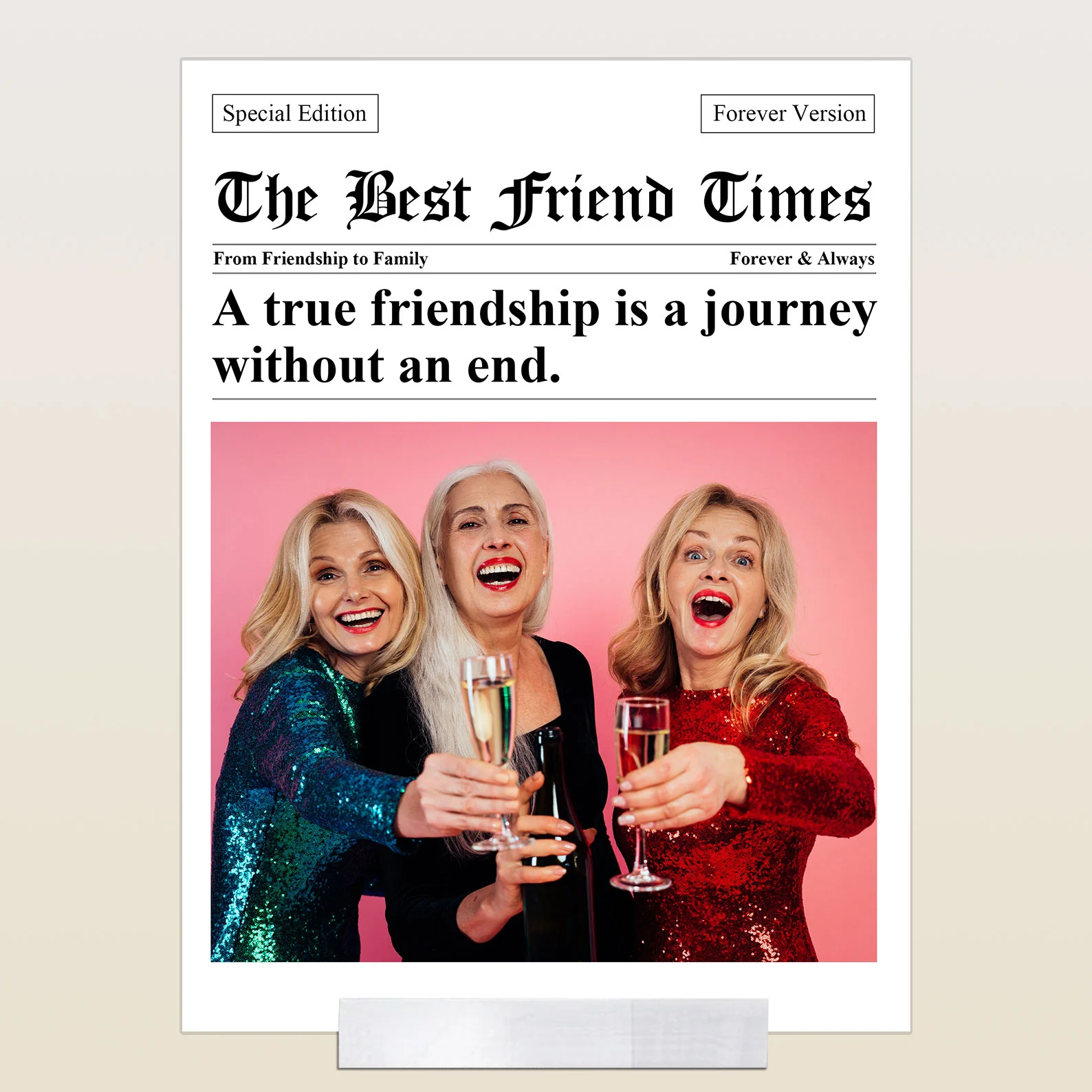The Best Friends Times - Upload Friendship Photo - Gifts For Bffs, Sisters - Personalized Acrylic Photo Plaque - Image 7