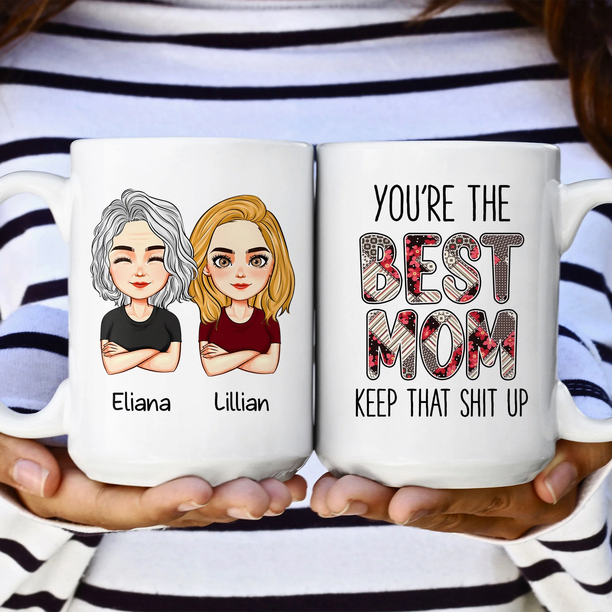 The Best Mom - Personalized Mug - Image 2