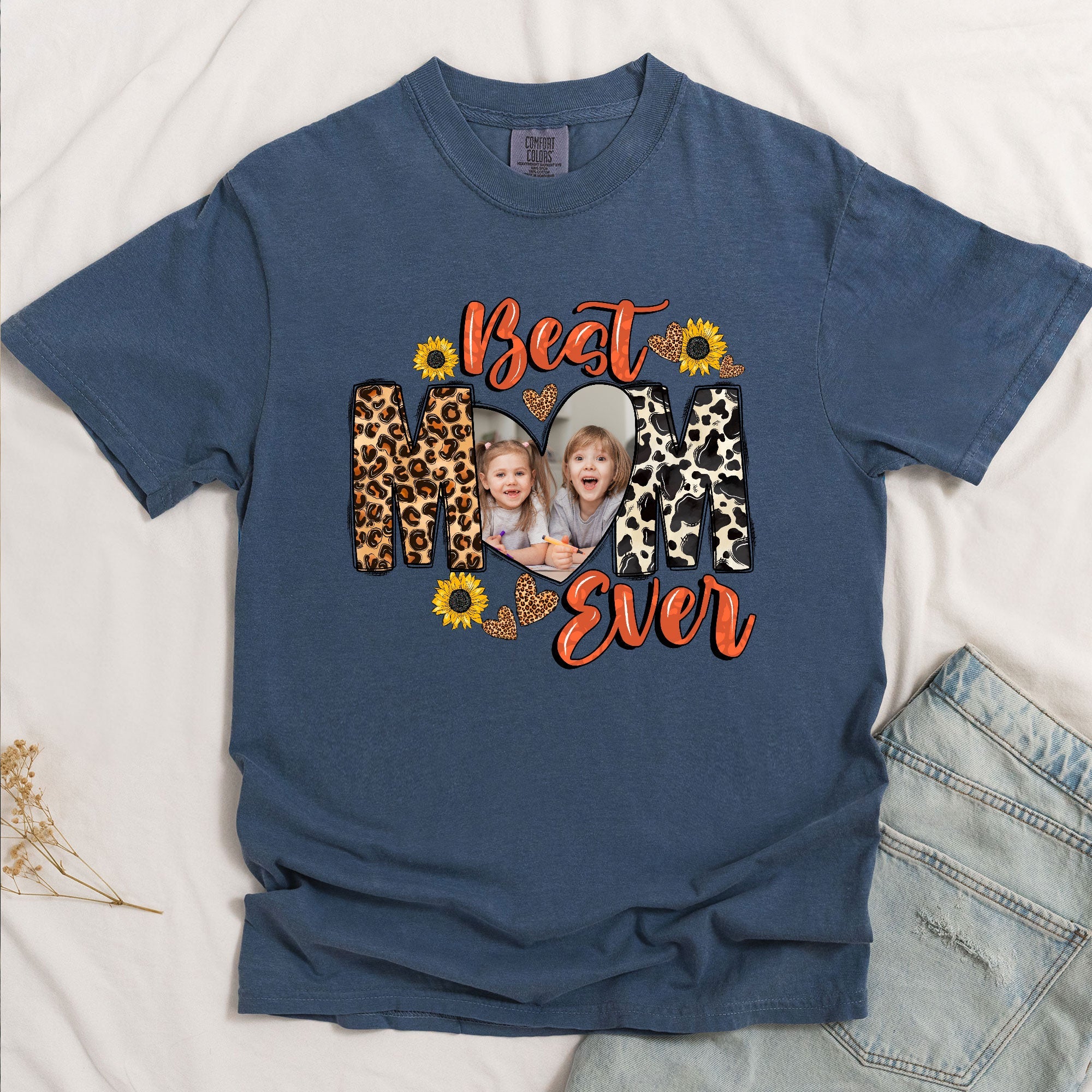 The Best Mom - Personalized Photo Comfort Tee - Image 5