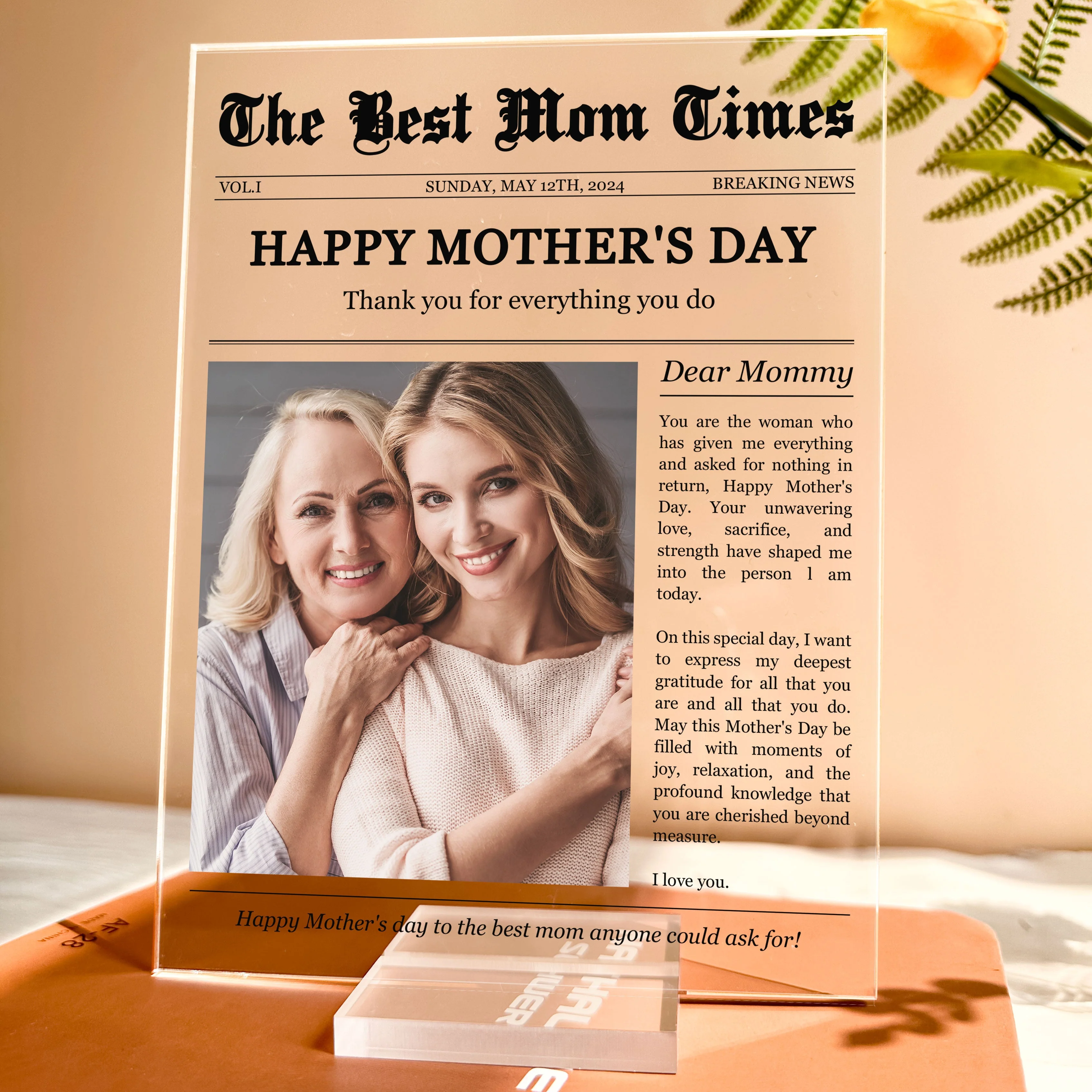 The Best Mom Times - Personalized Acrylic Photo Plaque - Image 4