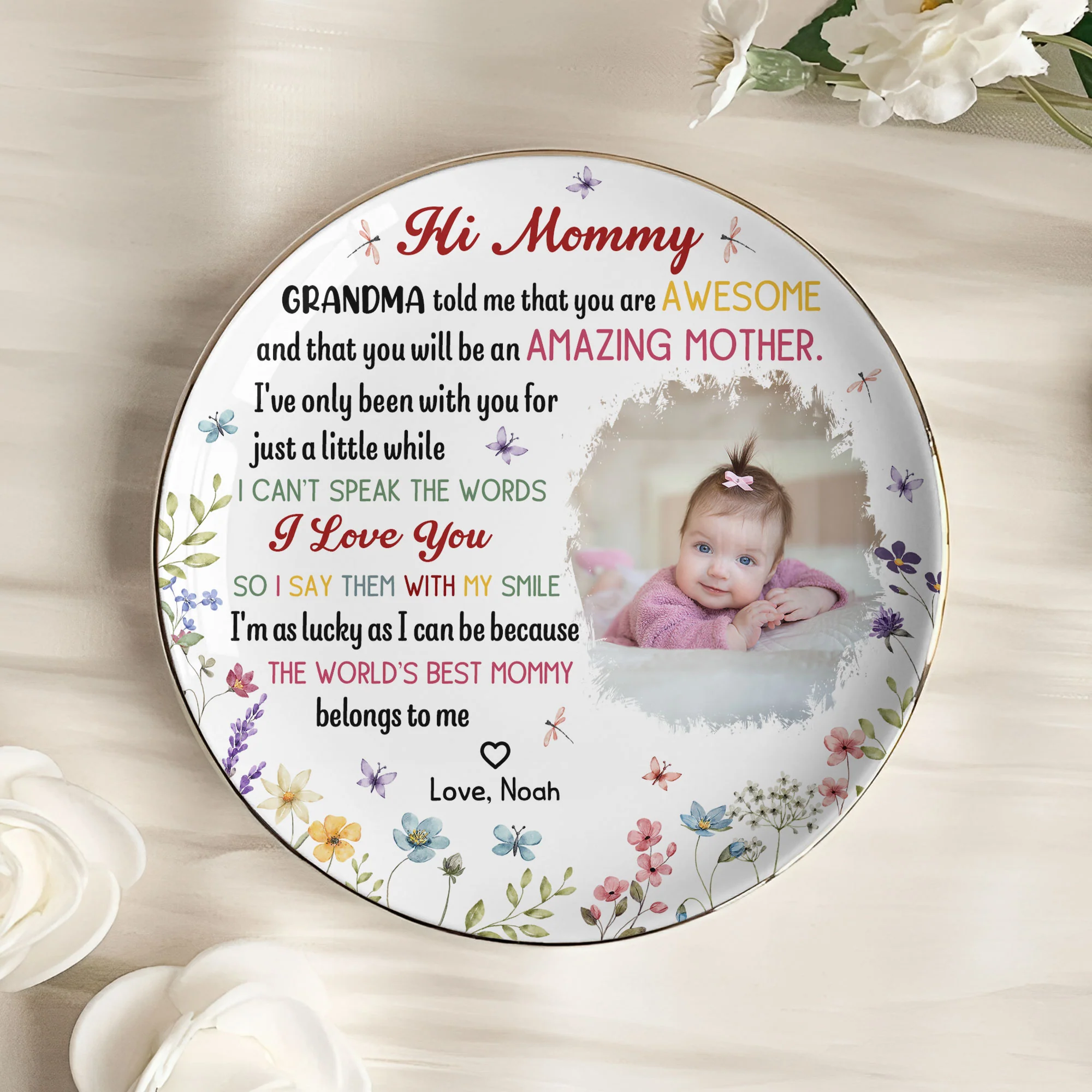 The Best Mommy Belongs To Me First Mom New Mom Gift Ver 2 - Personalized Photo Jewelry Dish