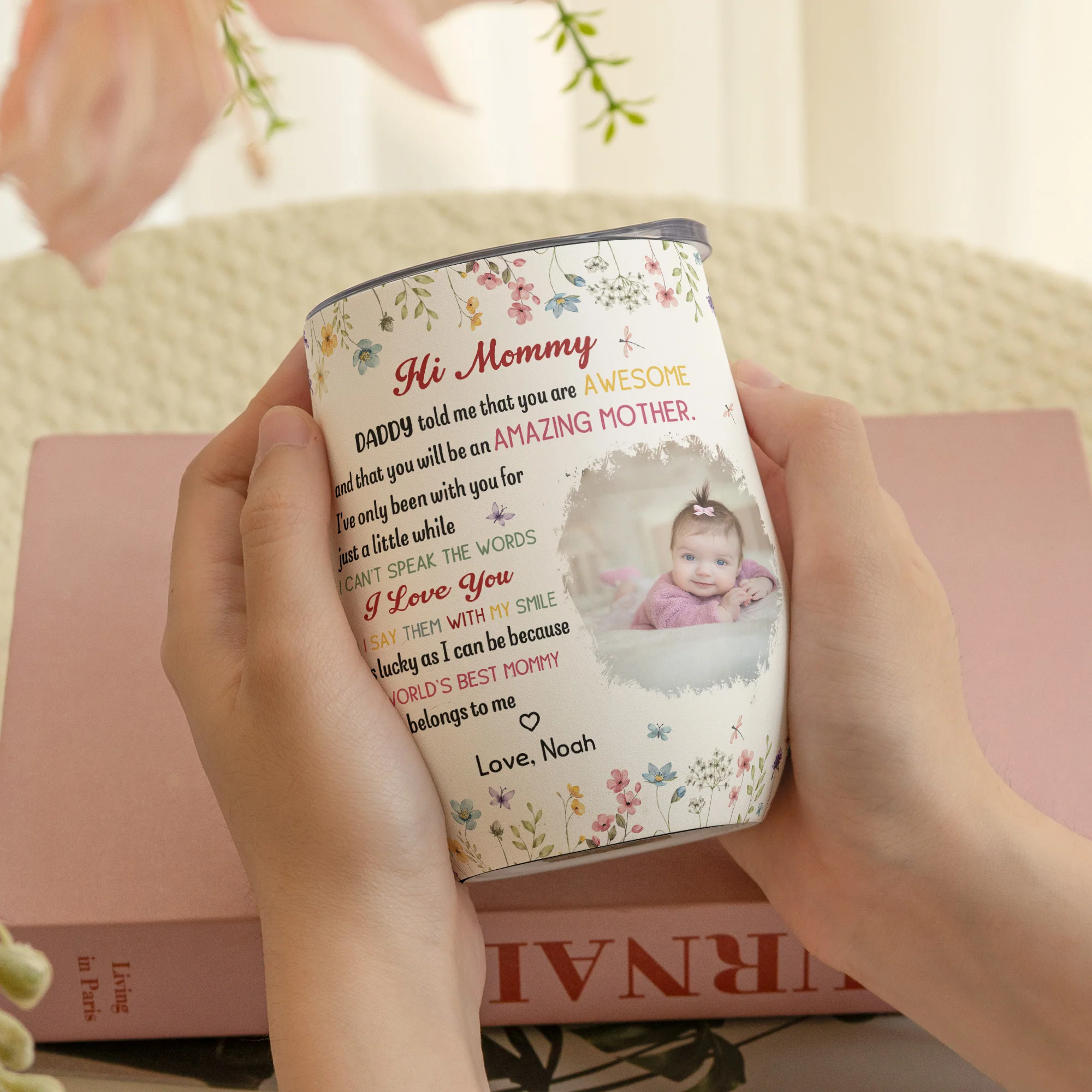 The Best Mommy Belongs To Me Mother's Day Gift First Mom New Mom - Personalized Wine Tumbler - Image 4