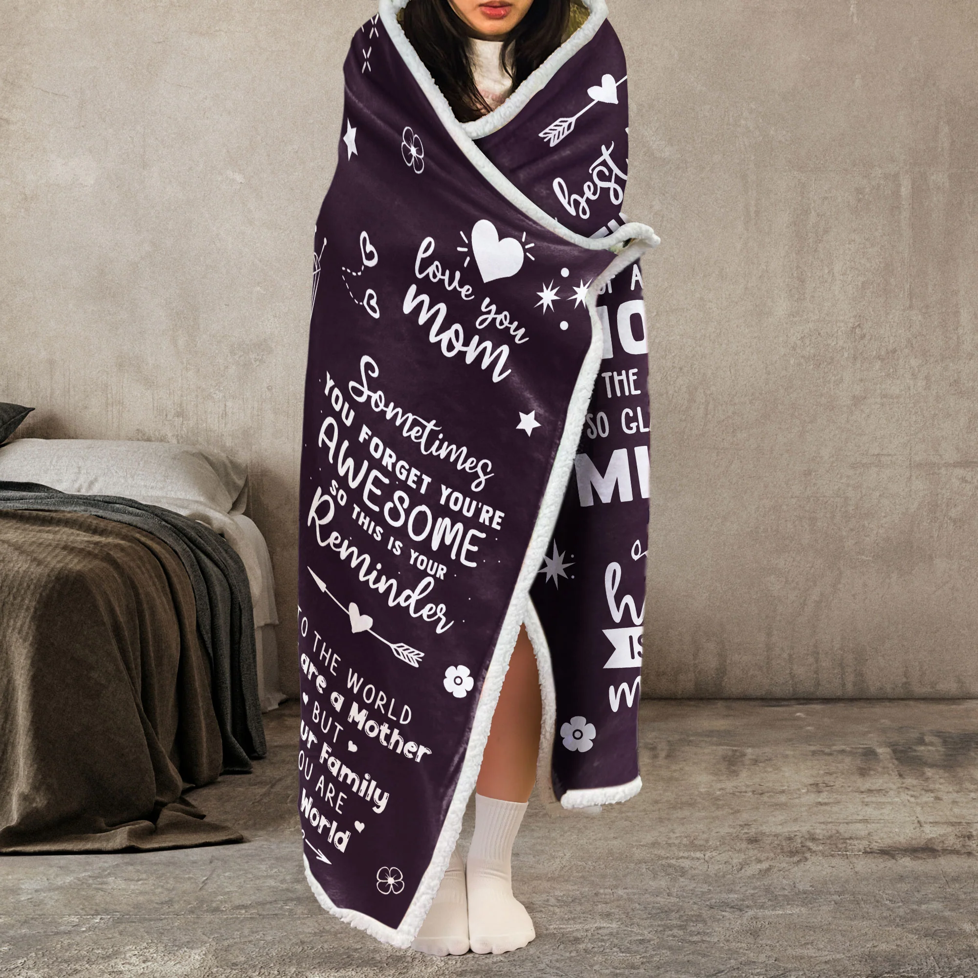 The Best Mother In The World Mom Gifts - Personalized Photo Wearable Blanket Hoodie - Image 4