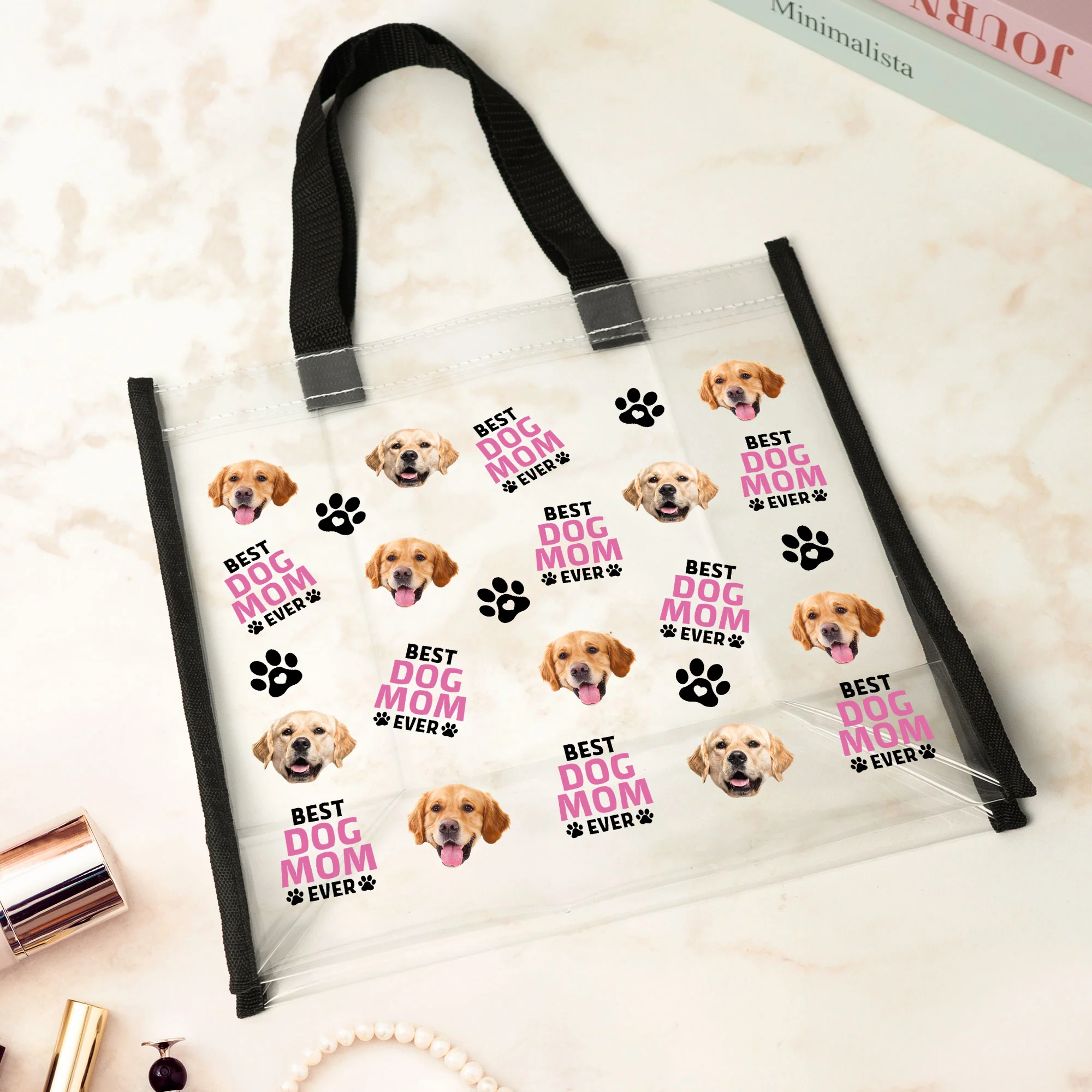 The Best Pet Mom - Custom Photo Clear Tote Bag - Image 6