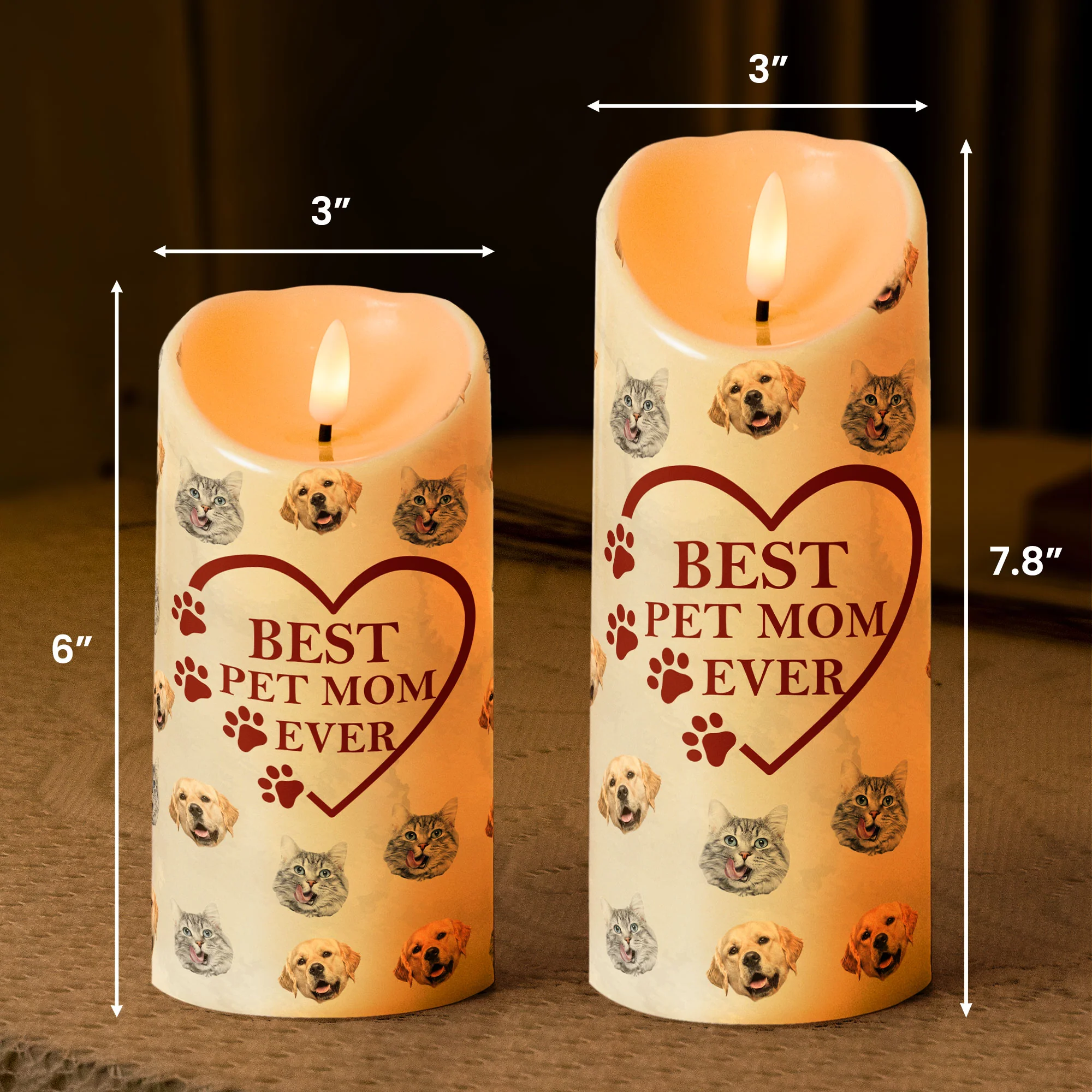 The Best Pet Mom - Personalized Photo LED Candle - Image 8