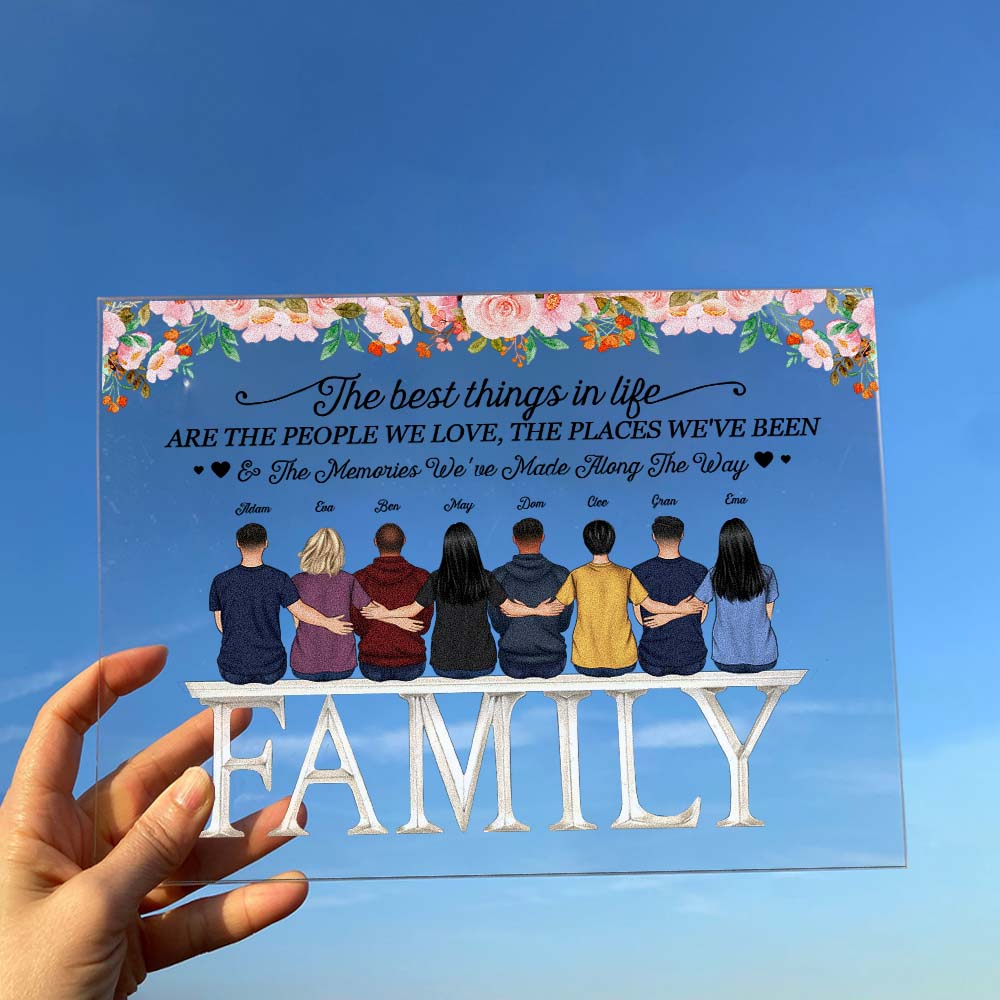 The Best Things In Life - Personalized Acrylic Plaque - Memorial Gift For Family Members, Grandparents, Mom, Dad, Brothers, Sisters - Image 2