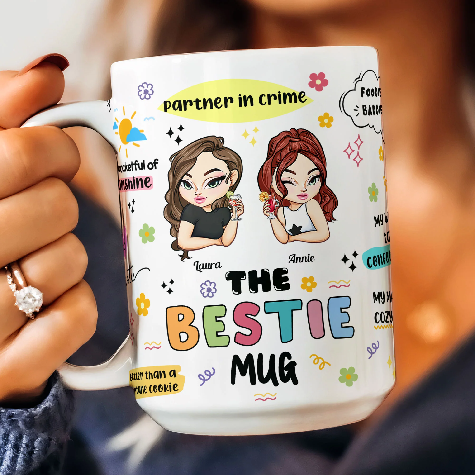 The Bestie Mug - Gifts For Partner In Crime, Soul Sister Or Best Friend - Personalized Mug - Image 4