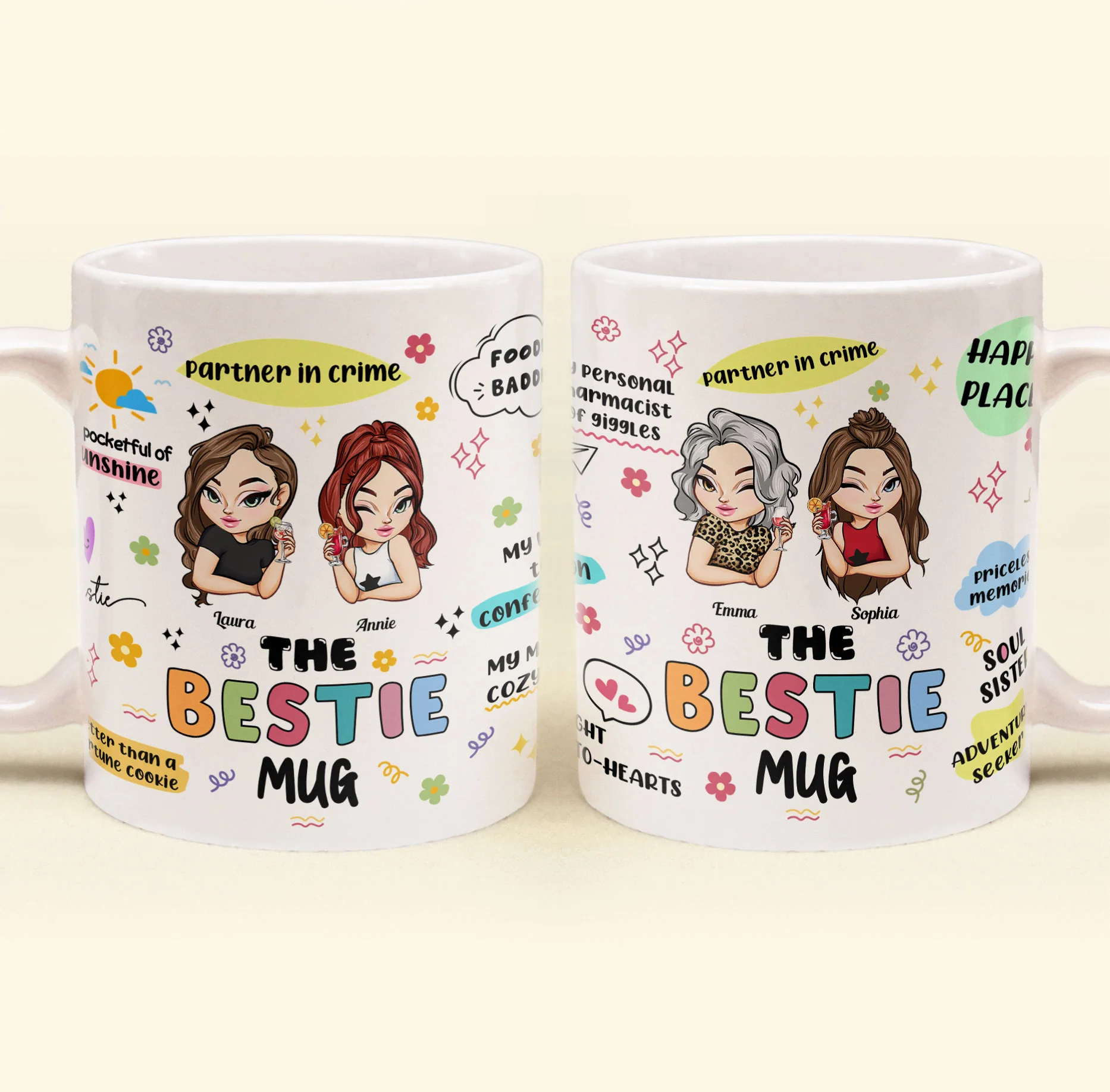 The Bestie Mug - Gifts For Partner In Crime, Soul Sister Or Best Friend - Personalized Mug - Image 6