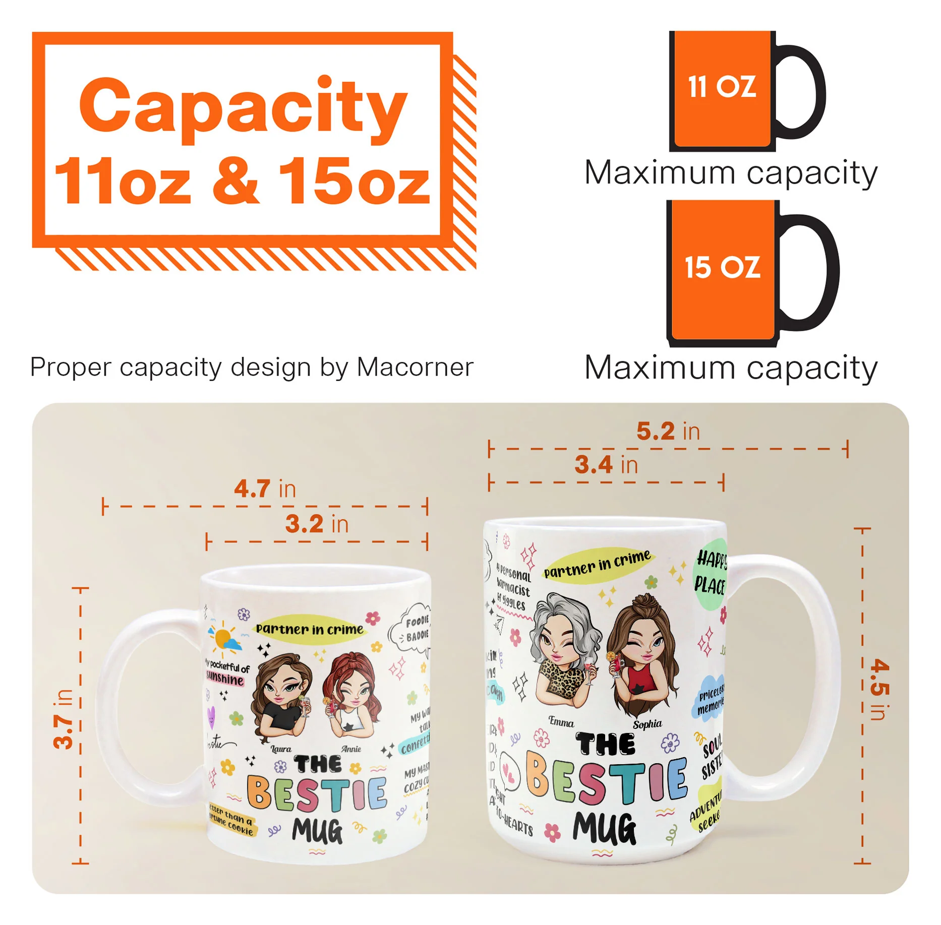 The Bestie Mug - Gifts For Partner In Crime, Soul Sister Or Best Friend - Personalized Mug - Image 8
