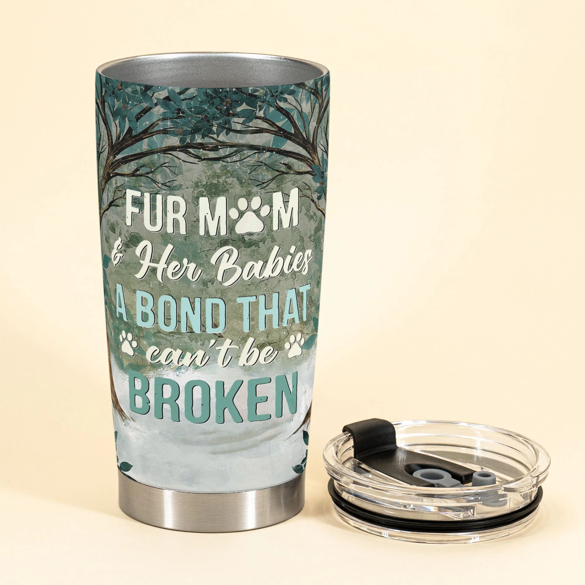 The Bond Between Fur Mom & Her Babies - Personalized Tumbler Cup - Birthday, Funny Gift For Dog & Cat Lovers, Dog & Cat Mom - Image 3