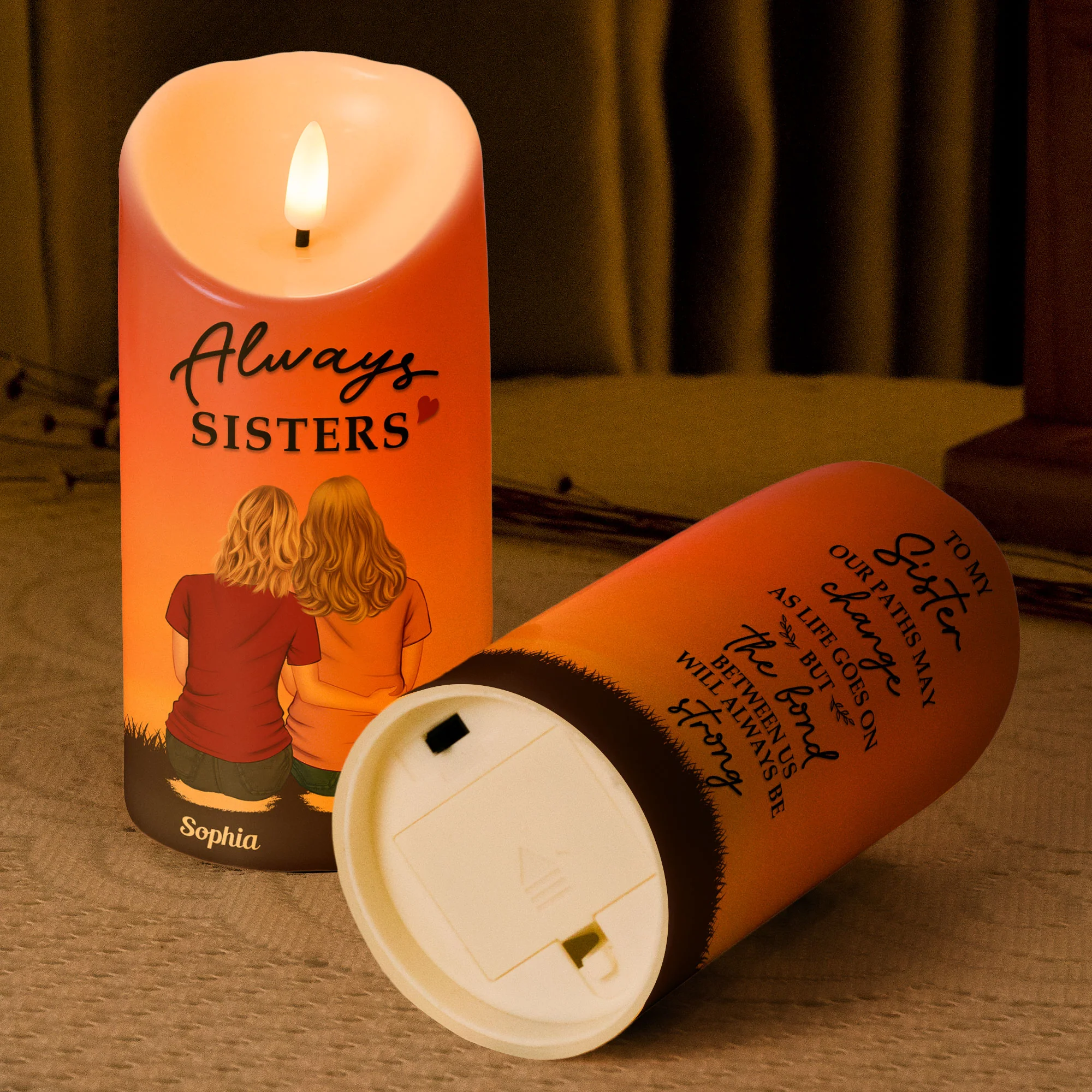 The Bond Between Us Will Always Be Strong - Personalized LED Candle - Image 3