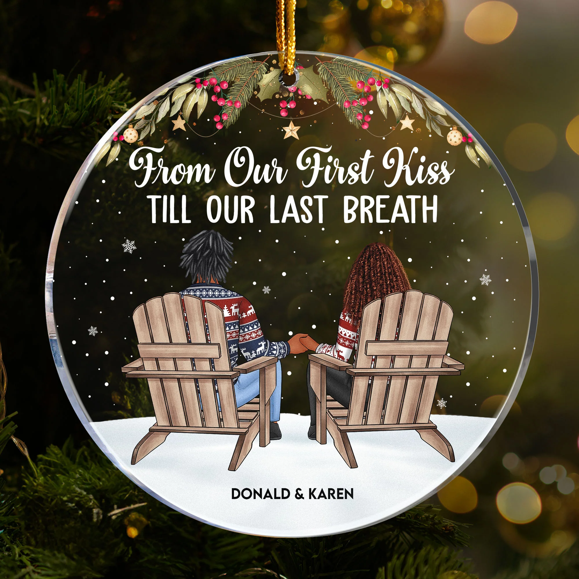 The Broken Road That Led Me Straight To You - Personalized Acrylic Ornament - Image 3