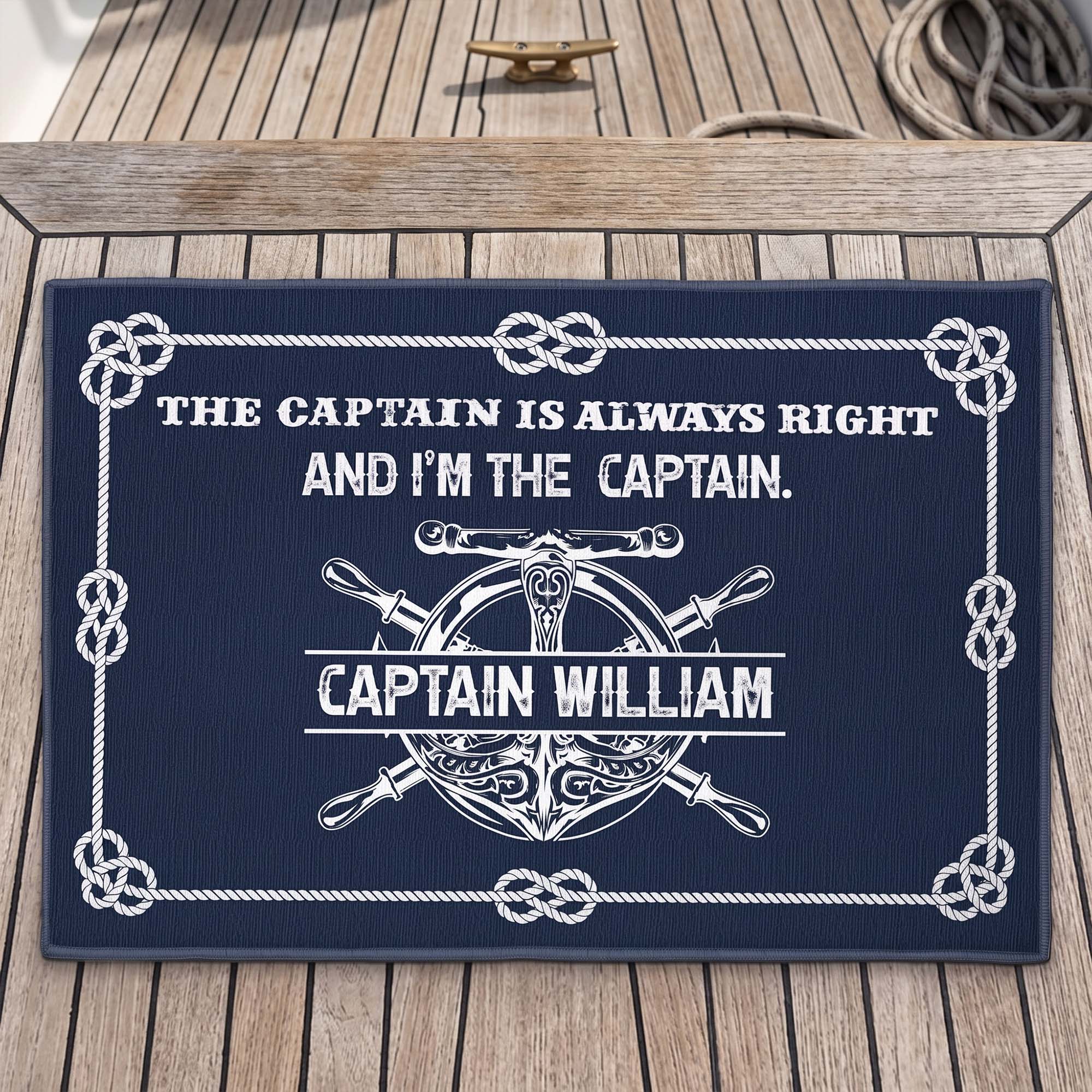 The Captain Is Always Right... And I'm The Captain - Custom Name - Personalized Doormat - Image 2