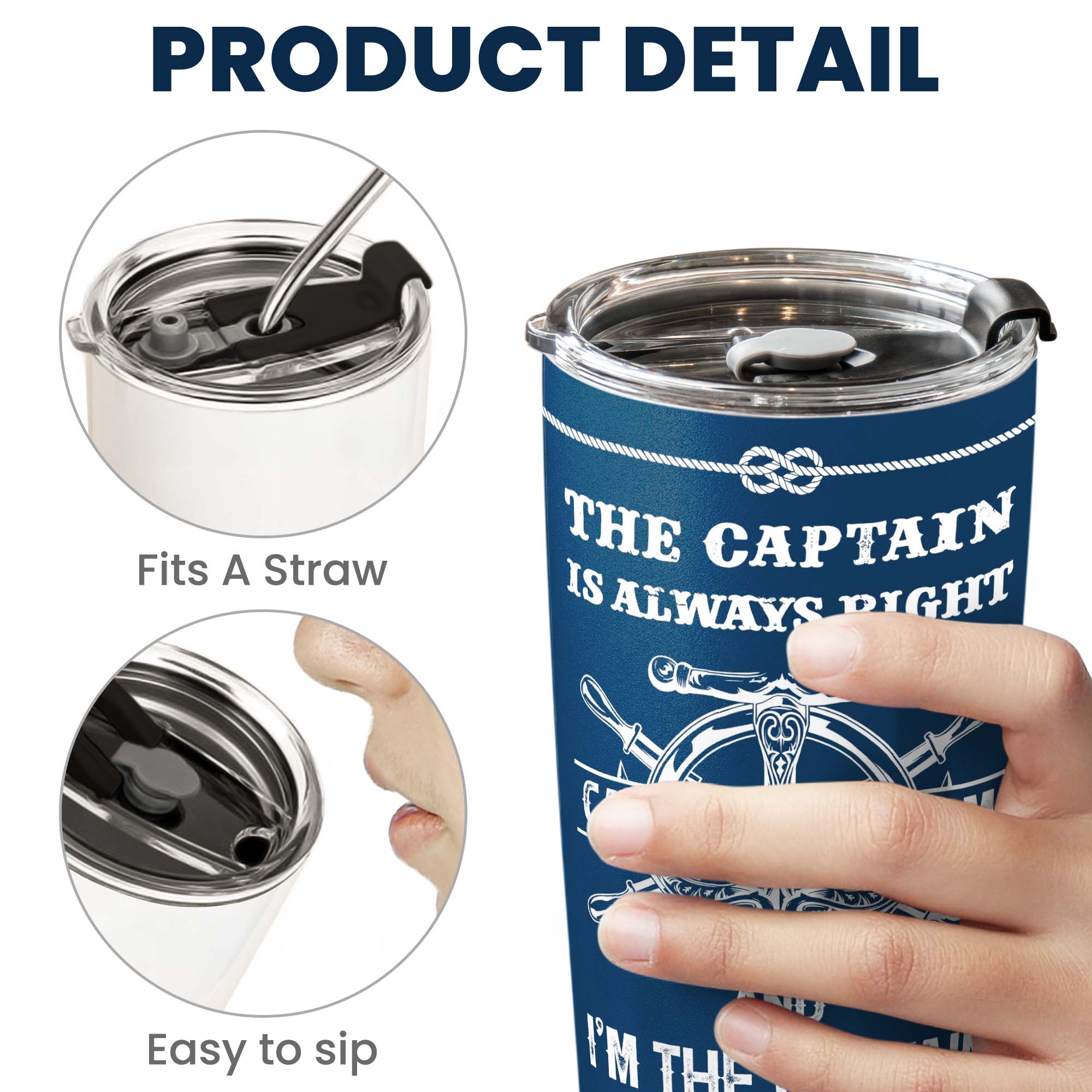 The Captain Is Always Right... And I'm The Captain - Personalized Tumbler - Image 4