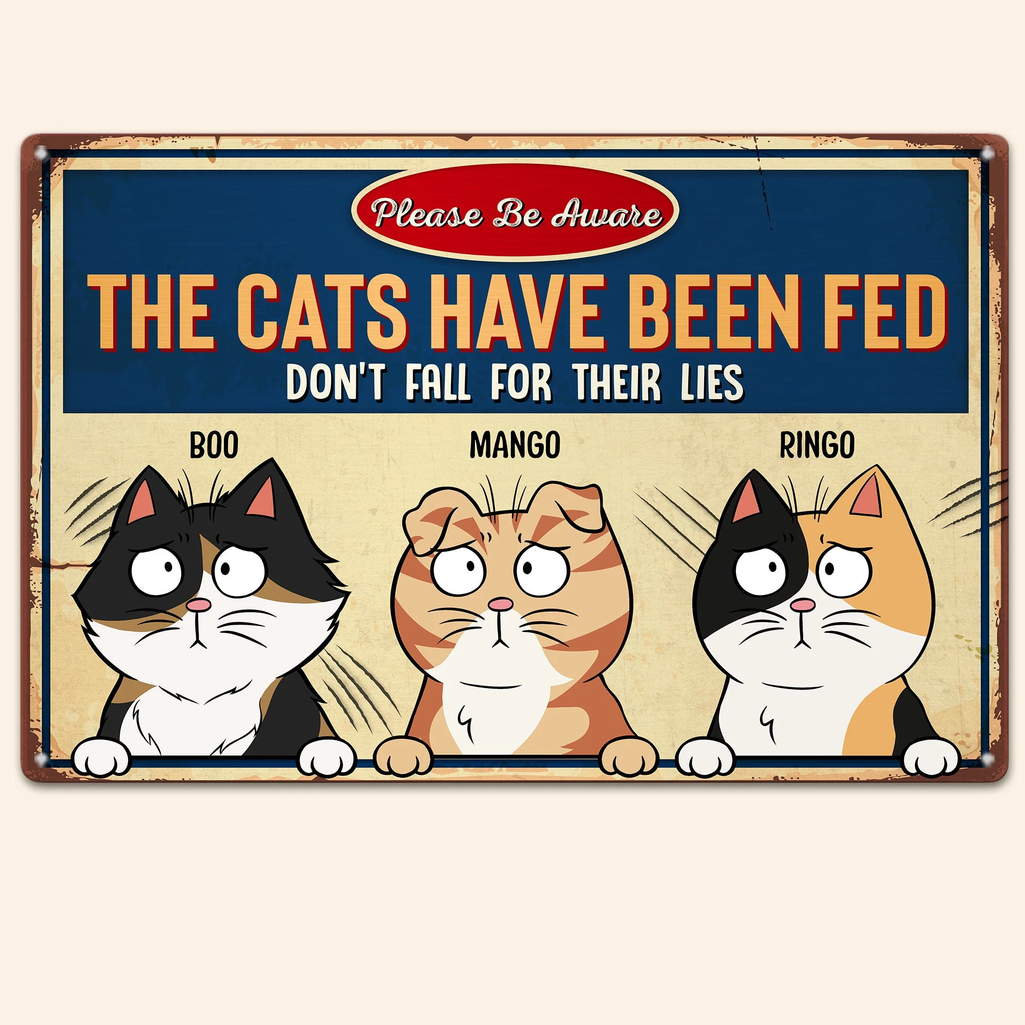 The Cats Have Been Fed - Personalized Metal Sign - Image 2